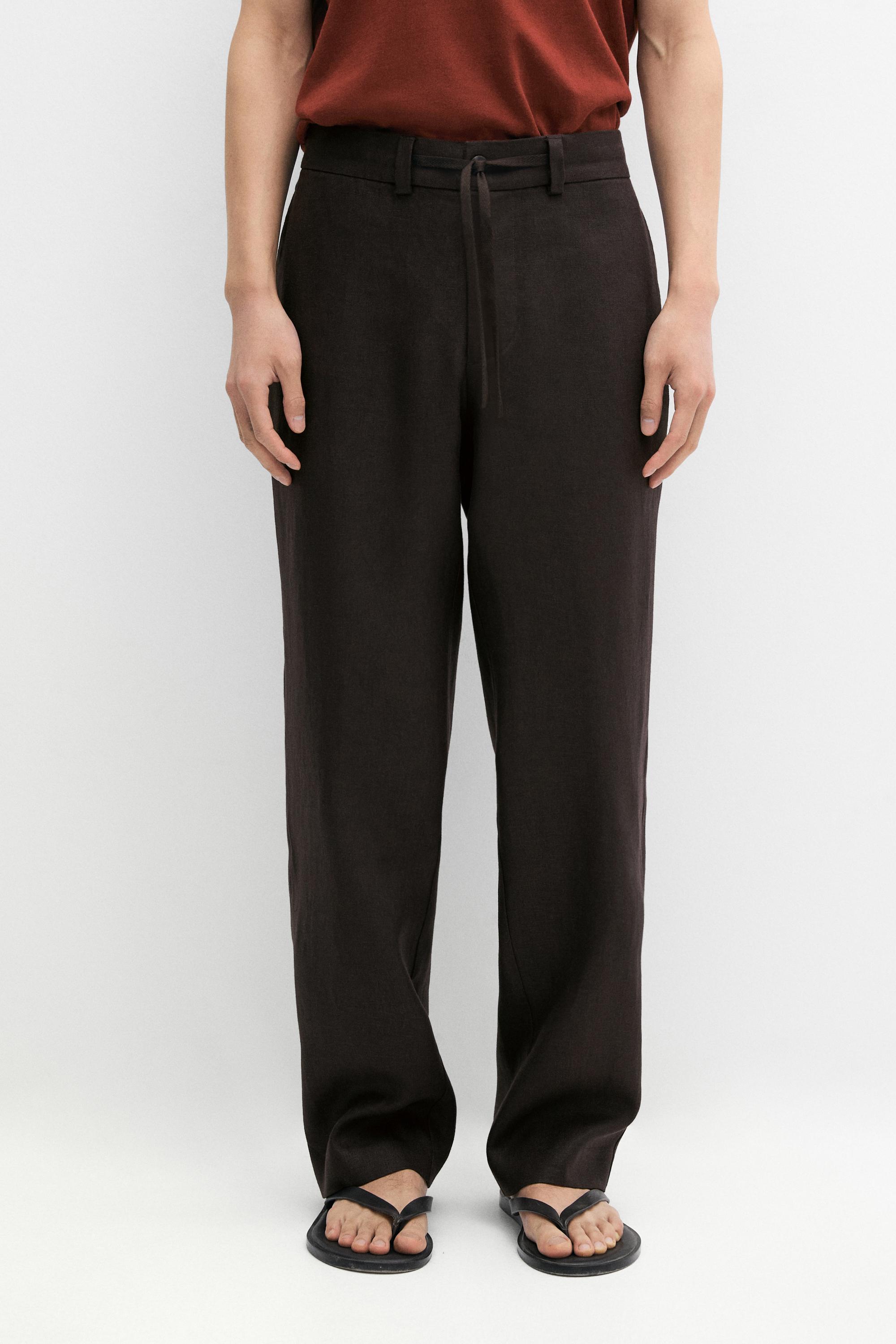 100% linen total look trousers Brown