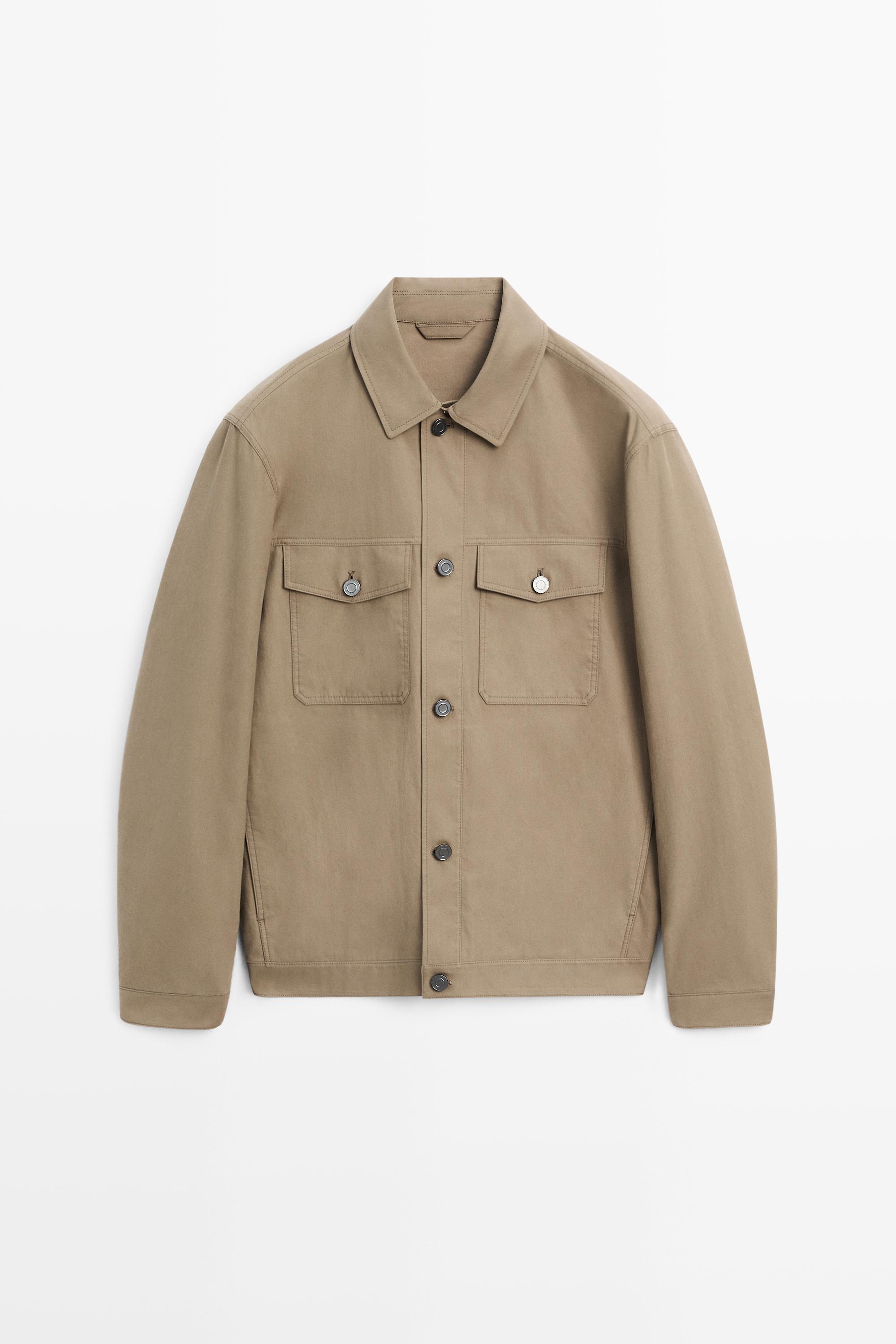 Double pocket trucker jacket Ochre