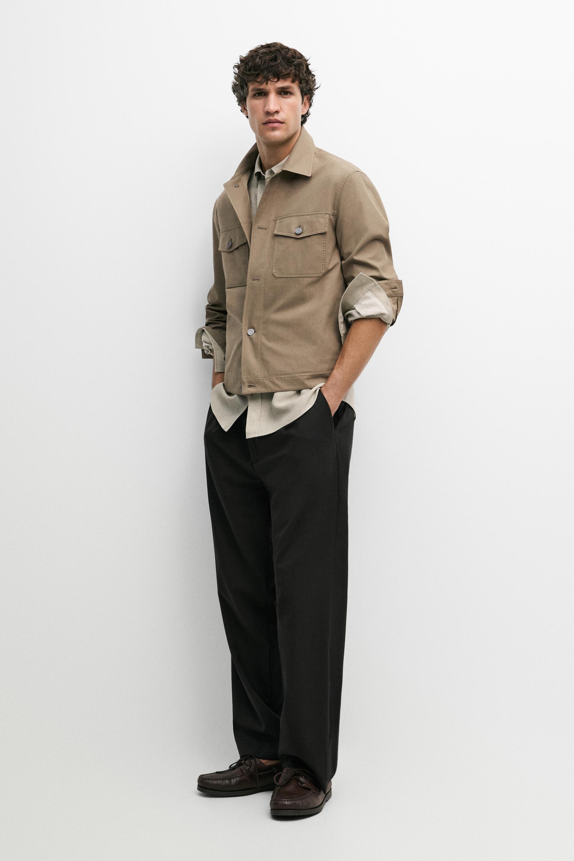 Double pocket trucker jacket Ochre