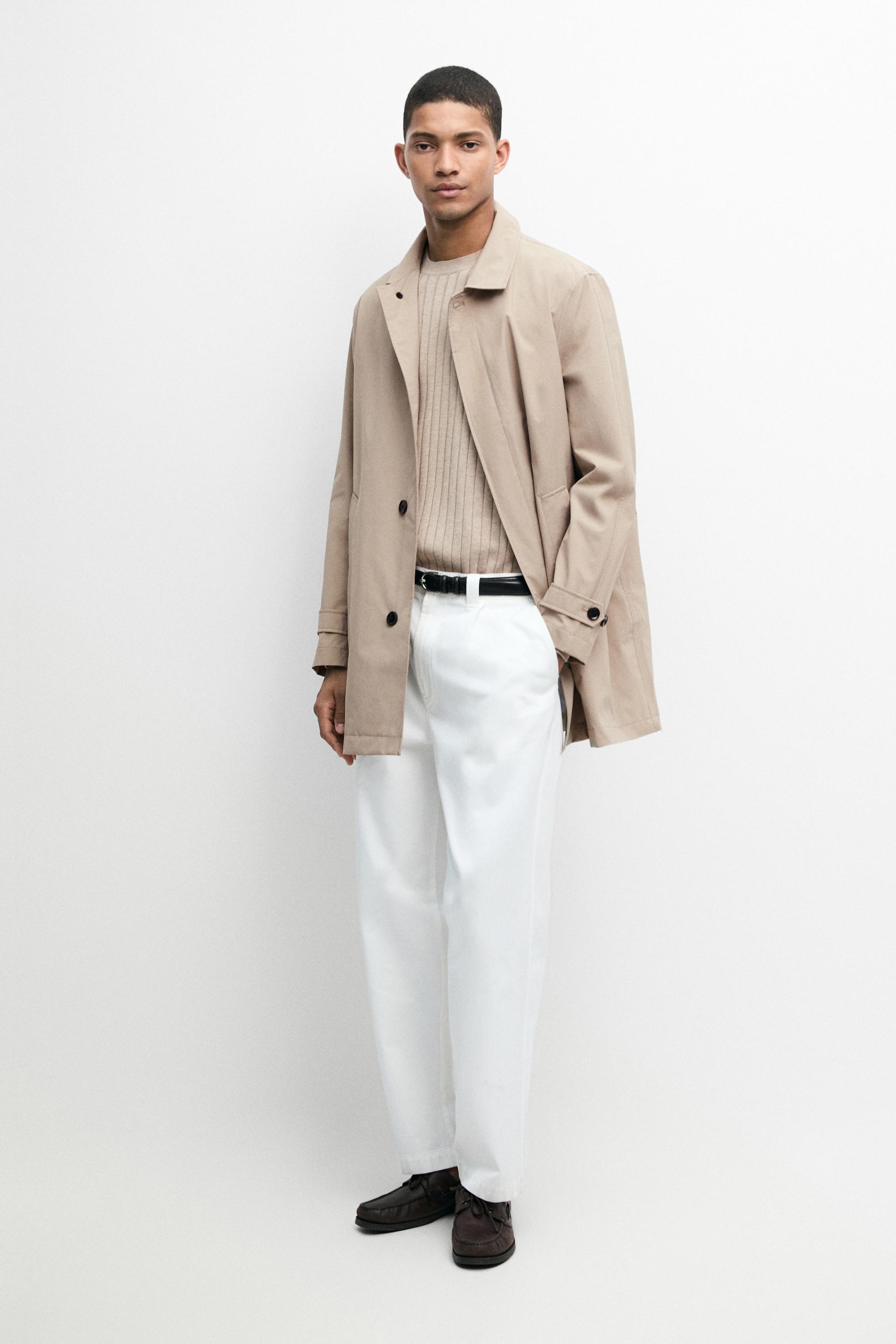 Lightweight long trench coat Pale Sand