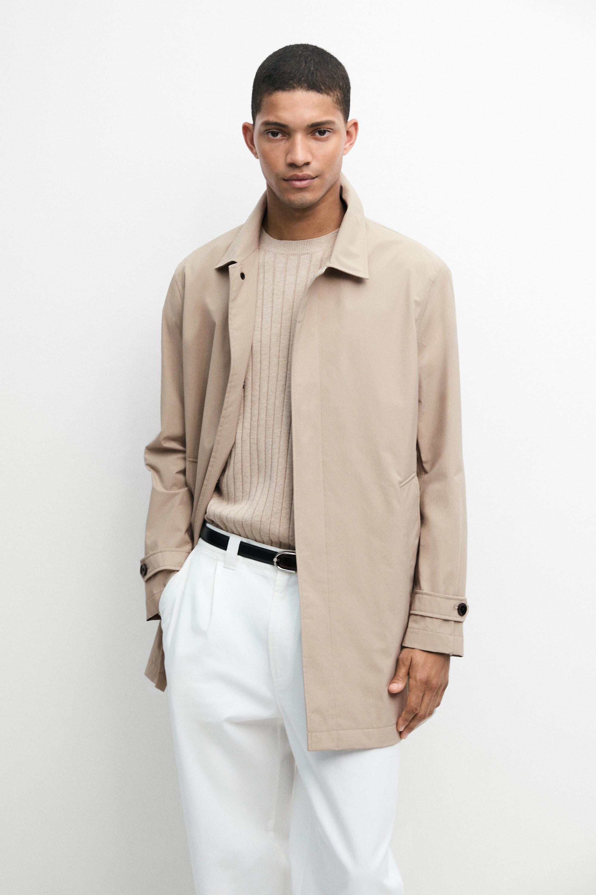 Lightweight long trench coat Pale Sand