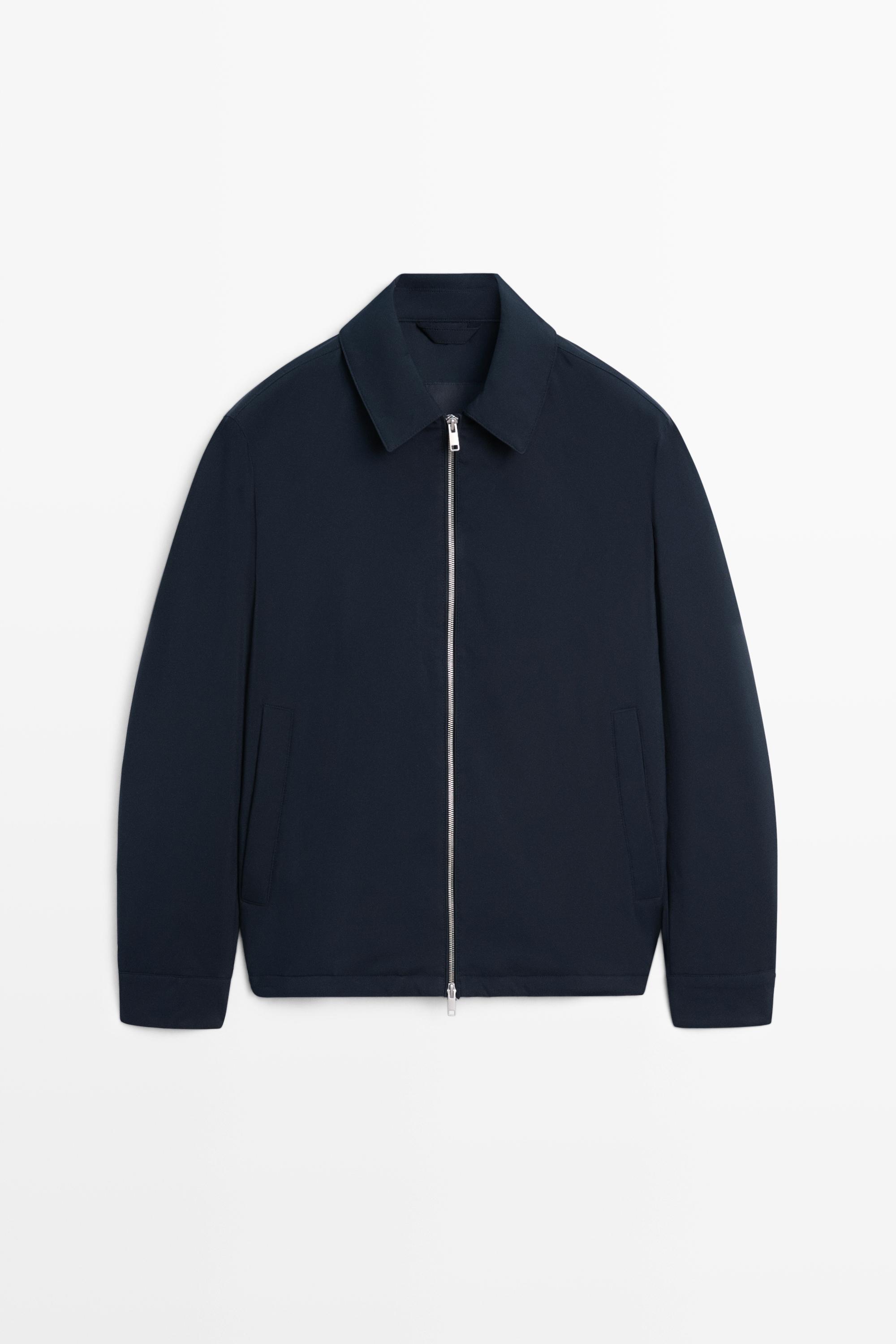 Lightweight jacket with collar detail Navy Blue