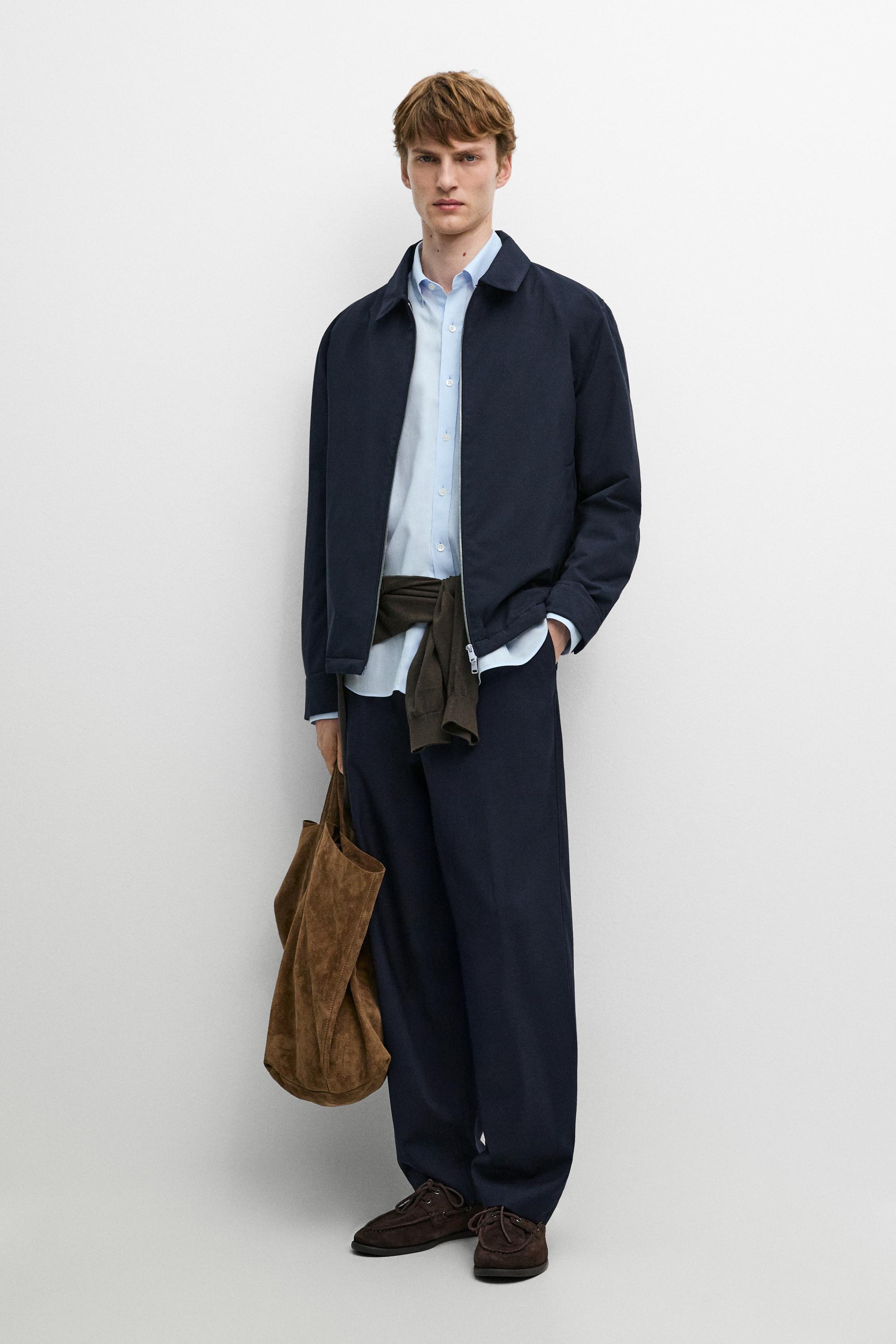 Lightweight jacket with collar detail Navy Blue