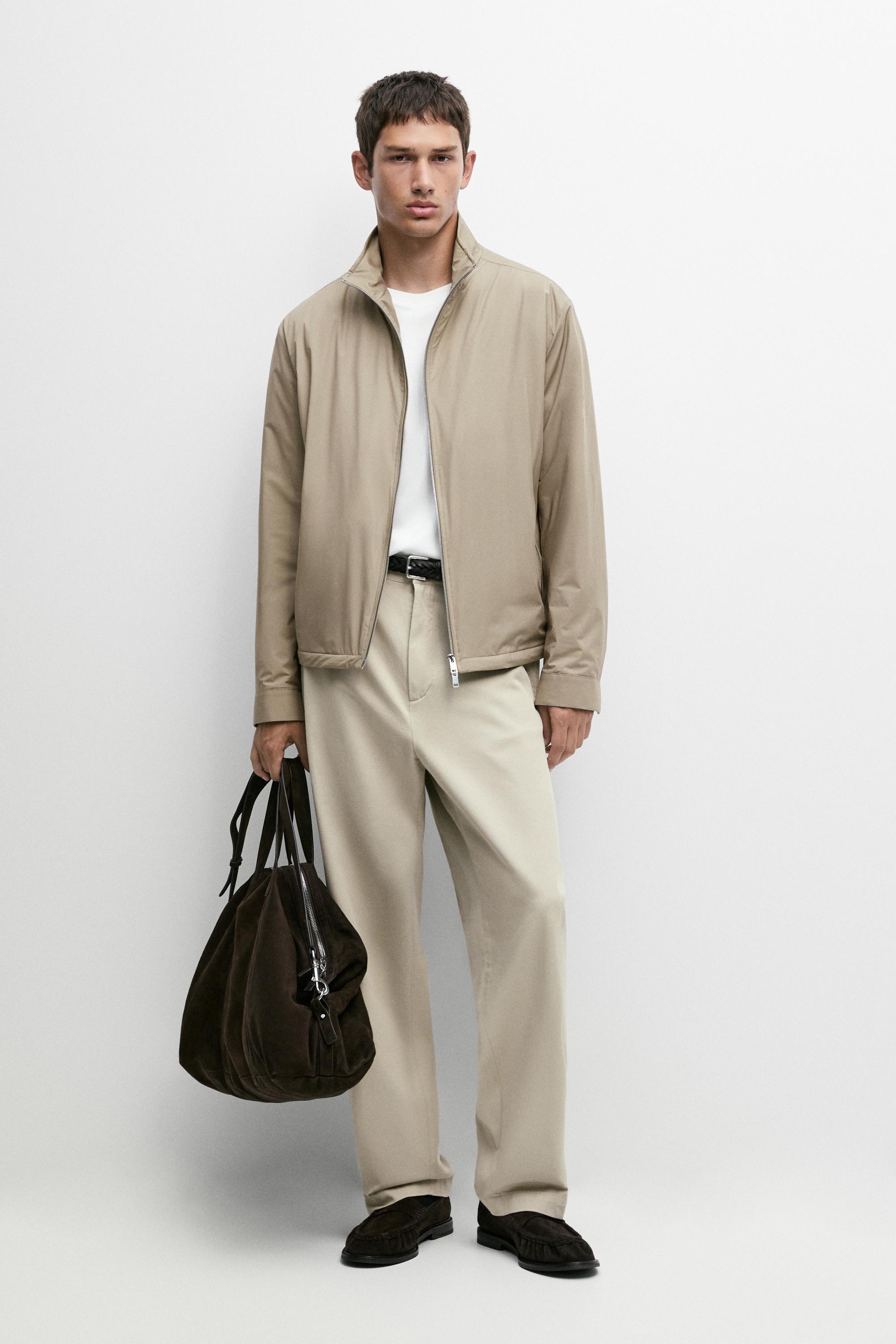Technical jacket with pocket detail Sand Brown