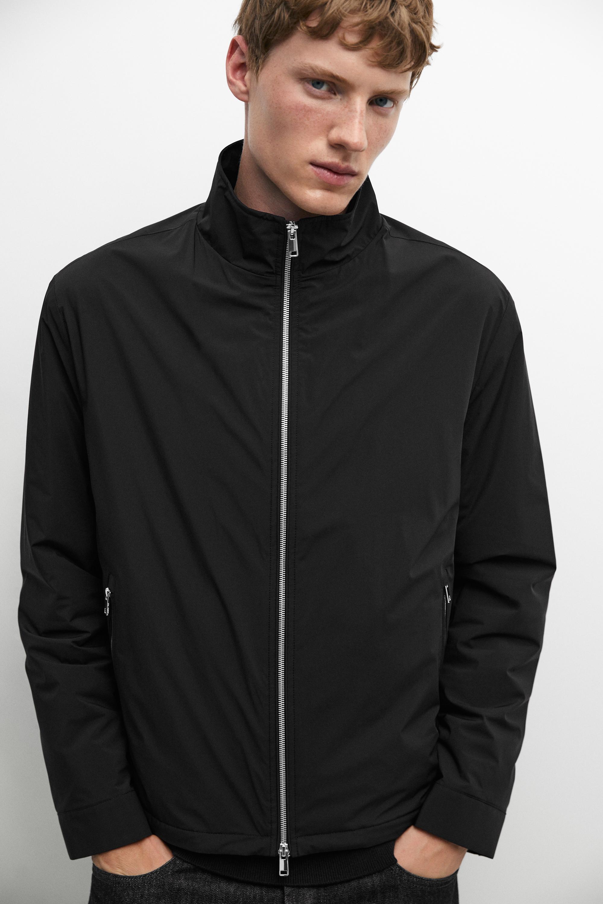 Technical jacket with pocket detail Black