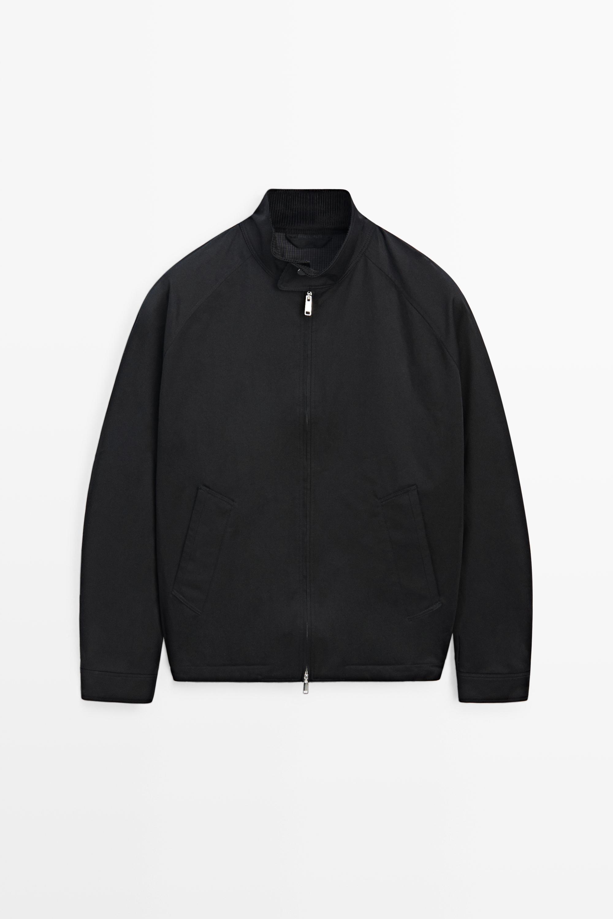 Bomber jacket with collar detail Dark Navy