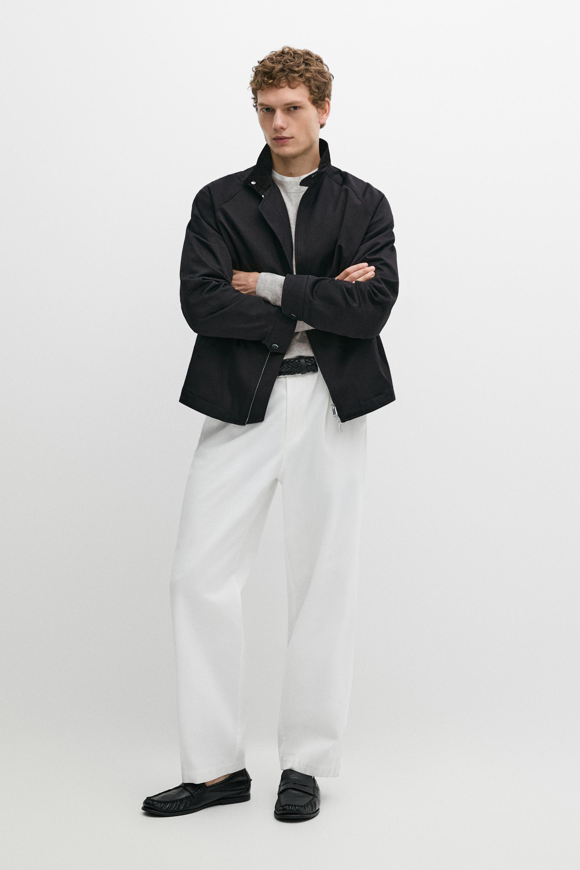 Bomber jacket with collar detail Dark Navy