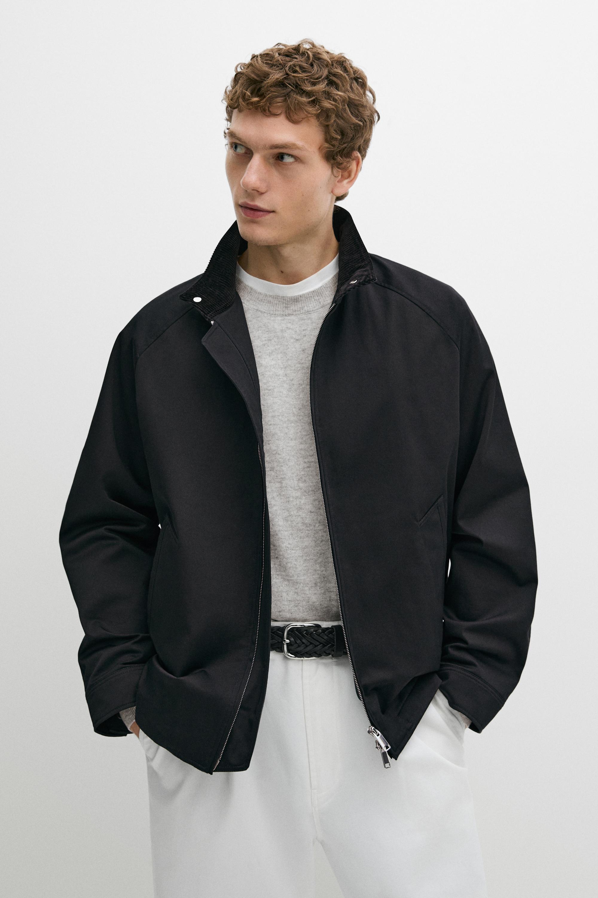 Bomber jacket with collar detail Dark Navy