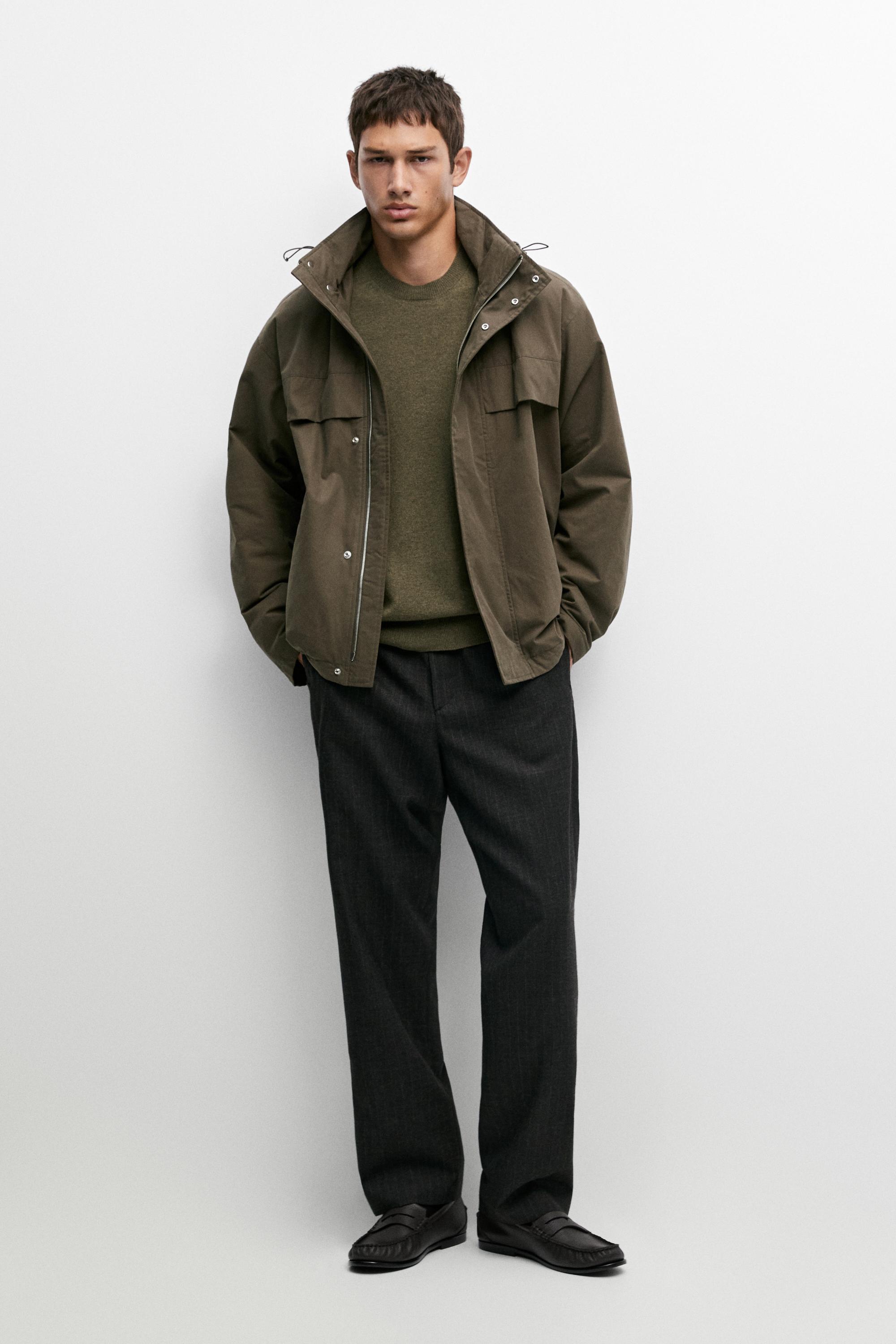 Short quilted hooded parka Khaki