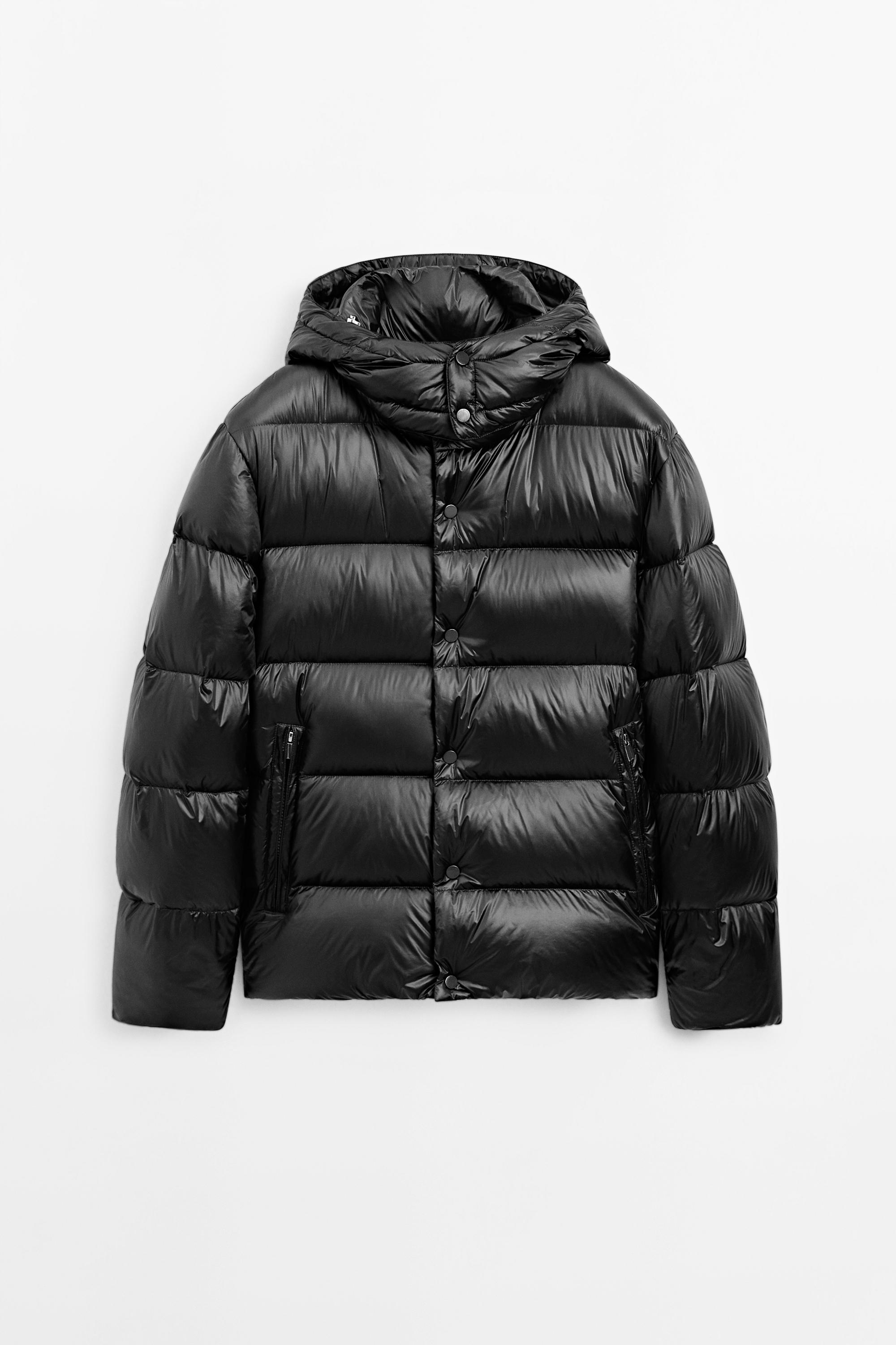 Satin down jacket Black
