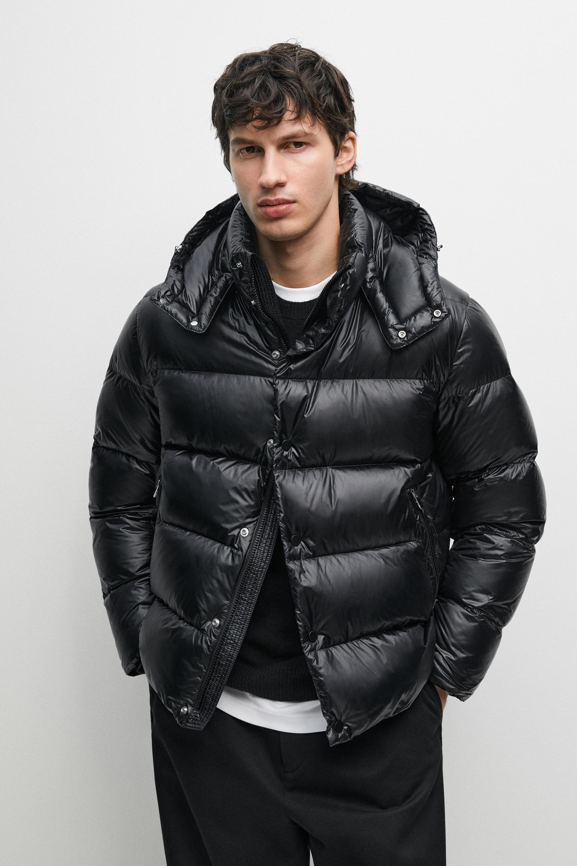 Satin down jacket Black