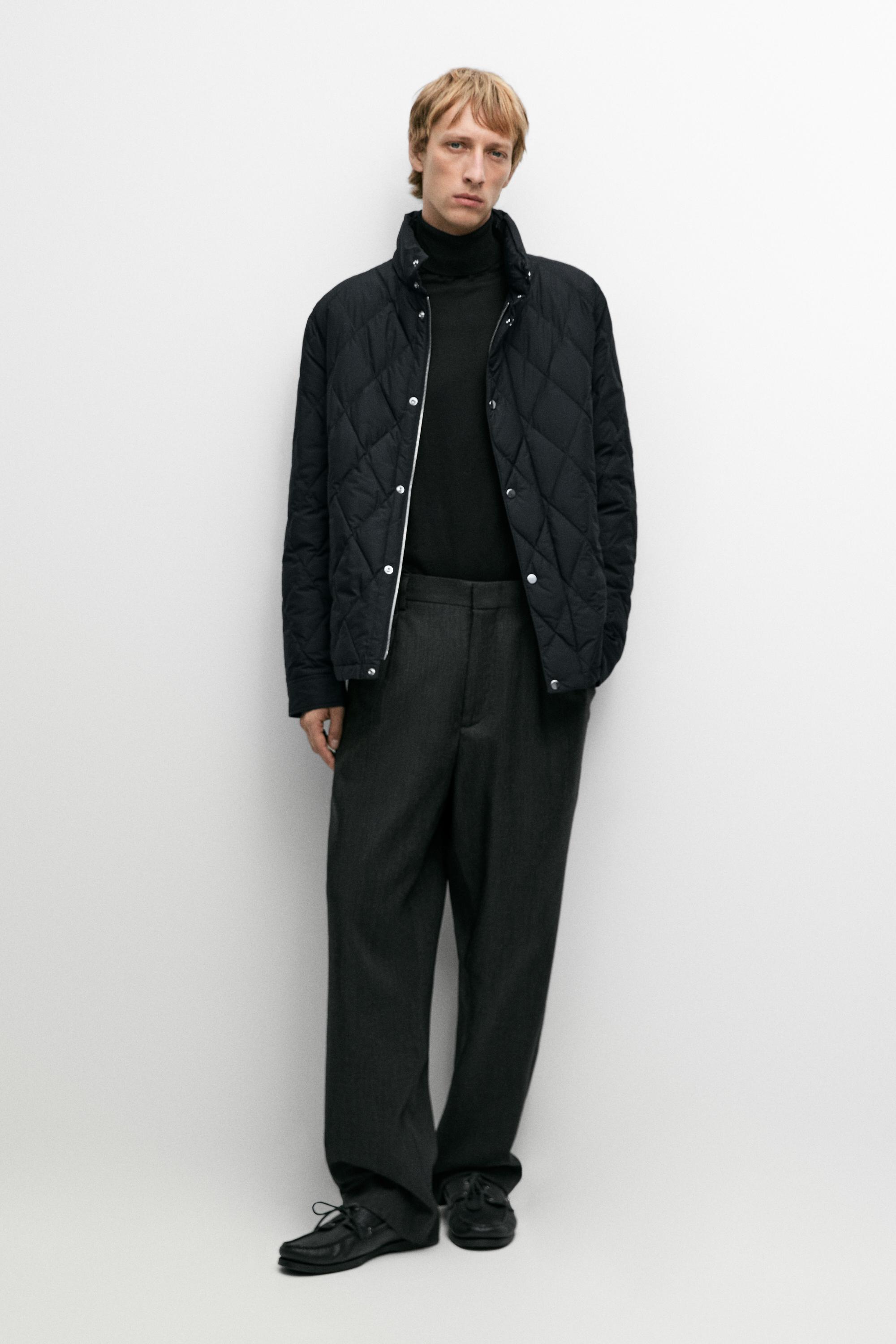 Down jacket with button detail Dark Blue
