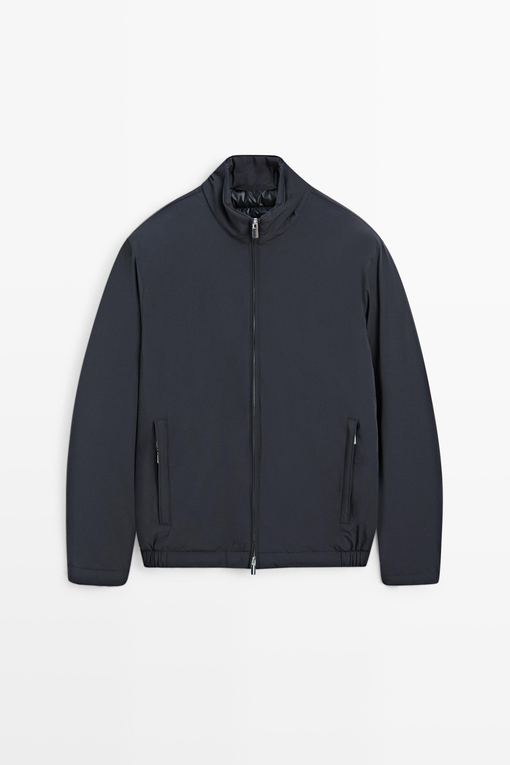 Lightweight quilted bomber jacket Light Blue