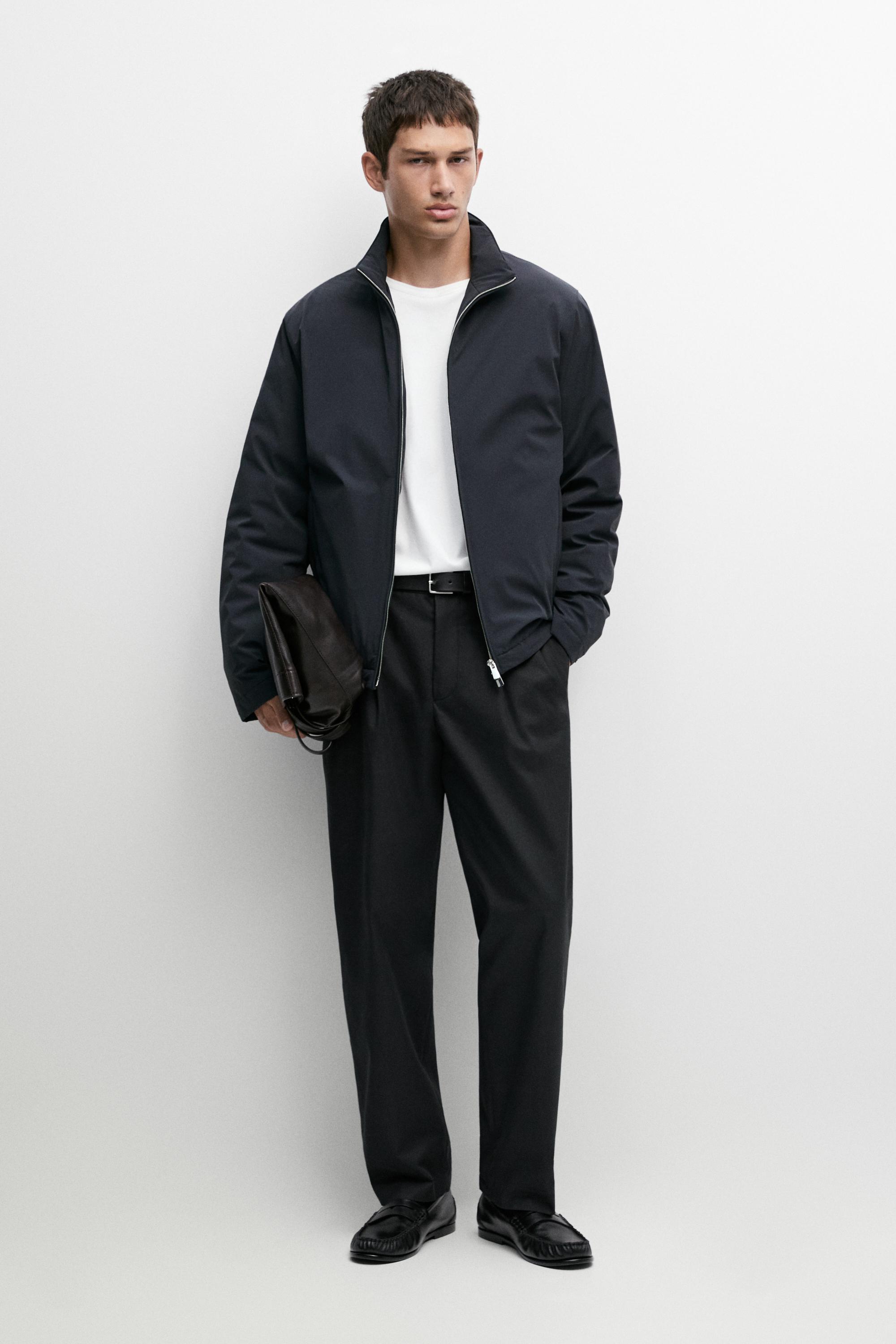 Lightweight quilted bomber jacket Light Blue