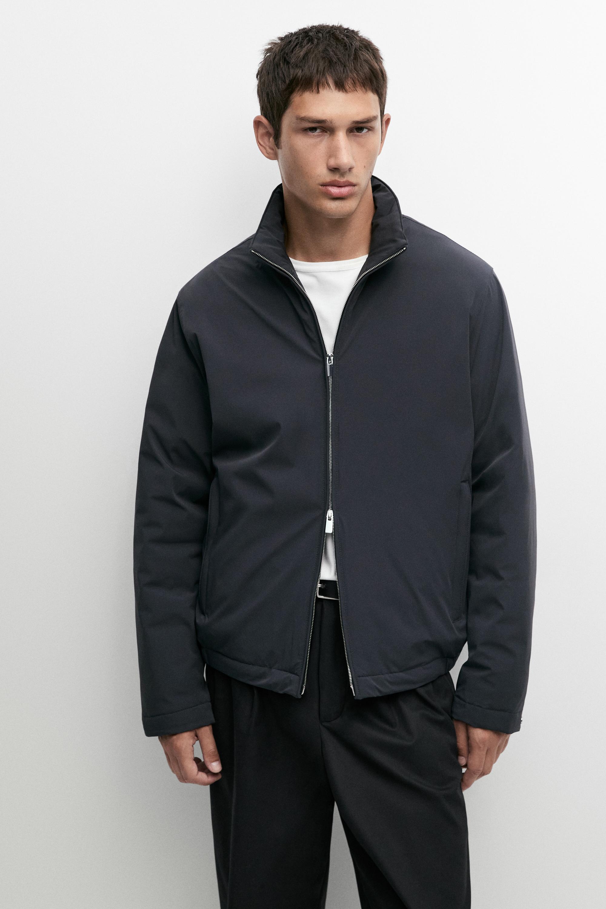Lightweight quilted bomber jacket Light Blue