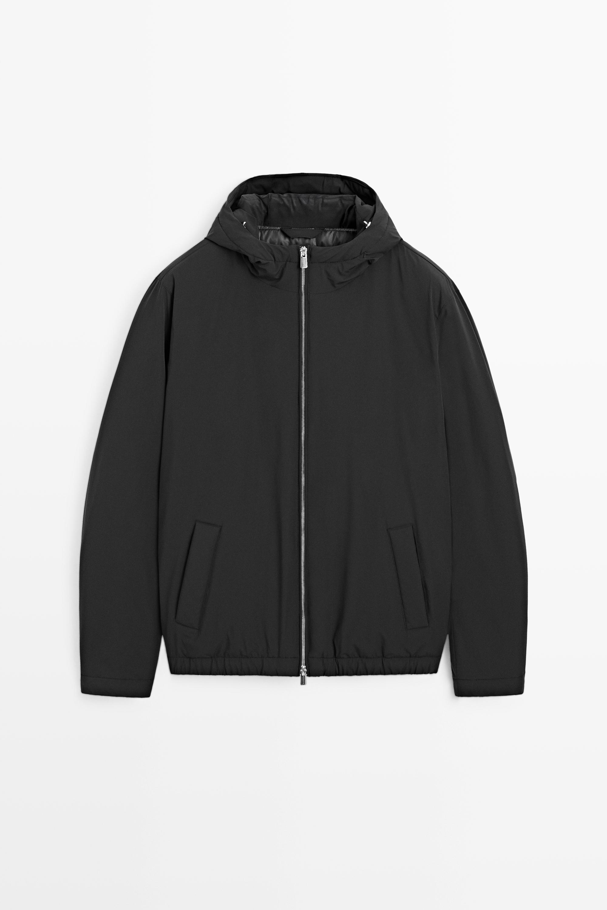 Lightweight hooded down jacket Black