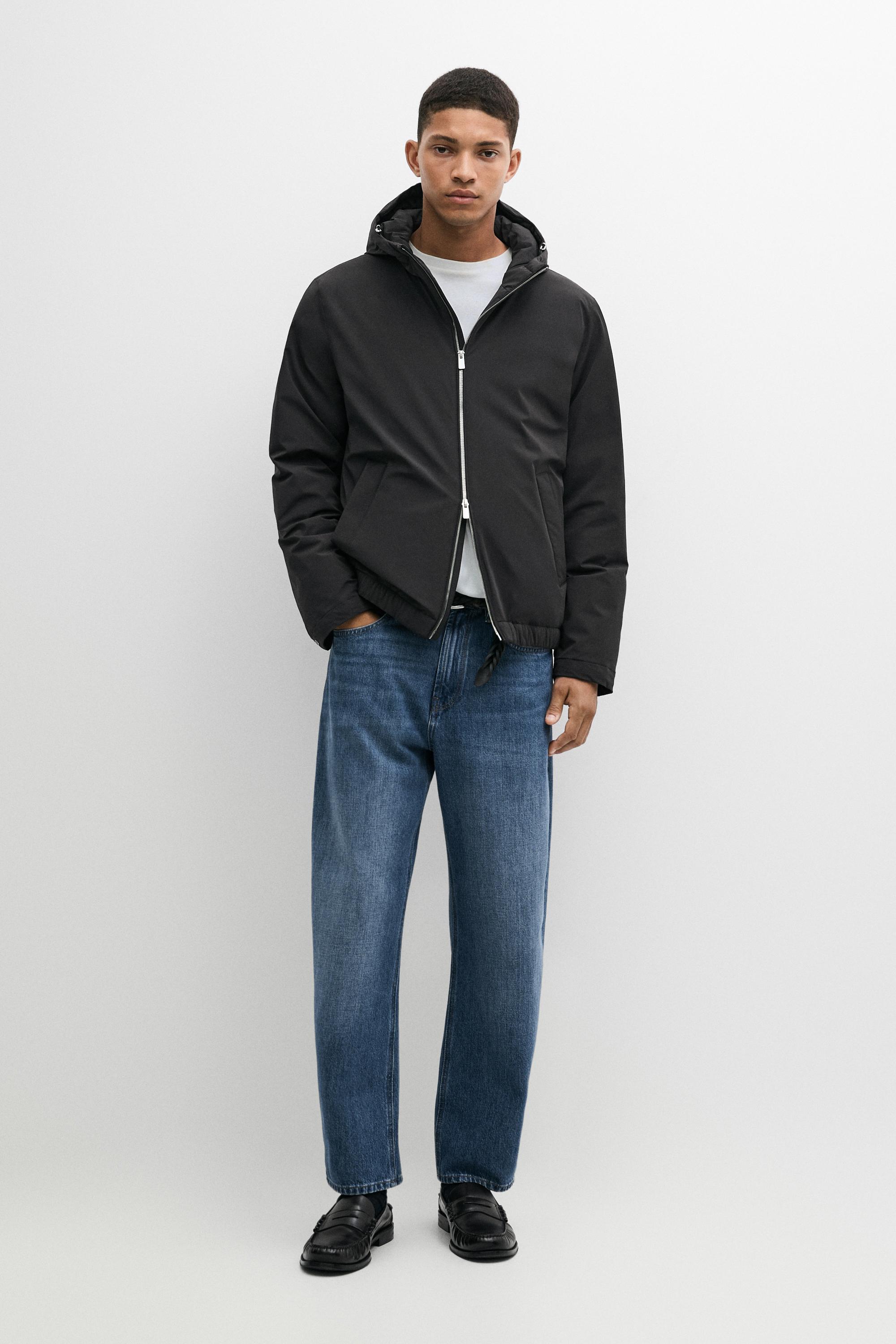Lightweight hooded down jacket Black