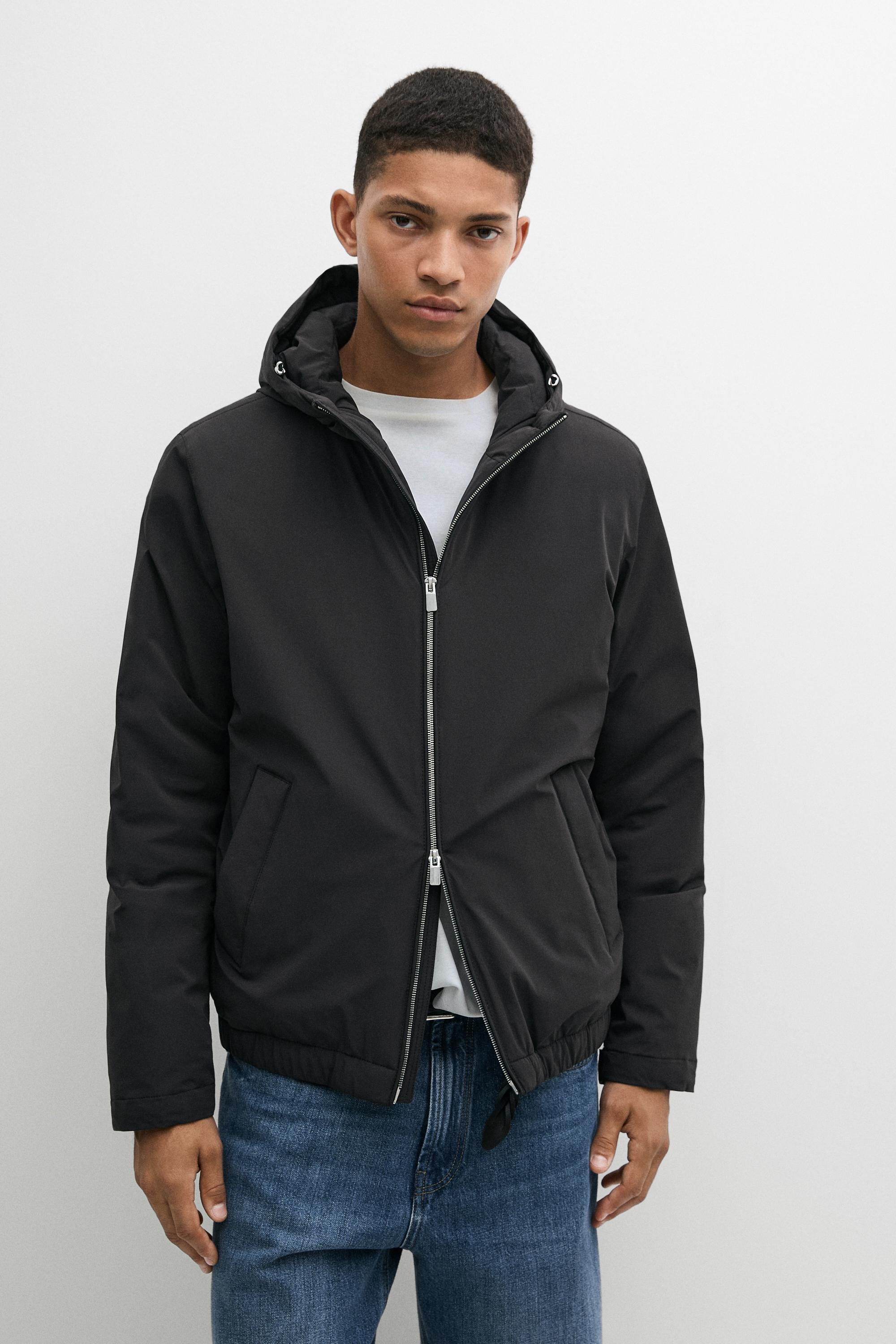 Lightweight hooded down jacket Black