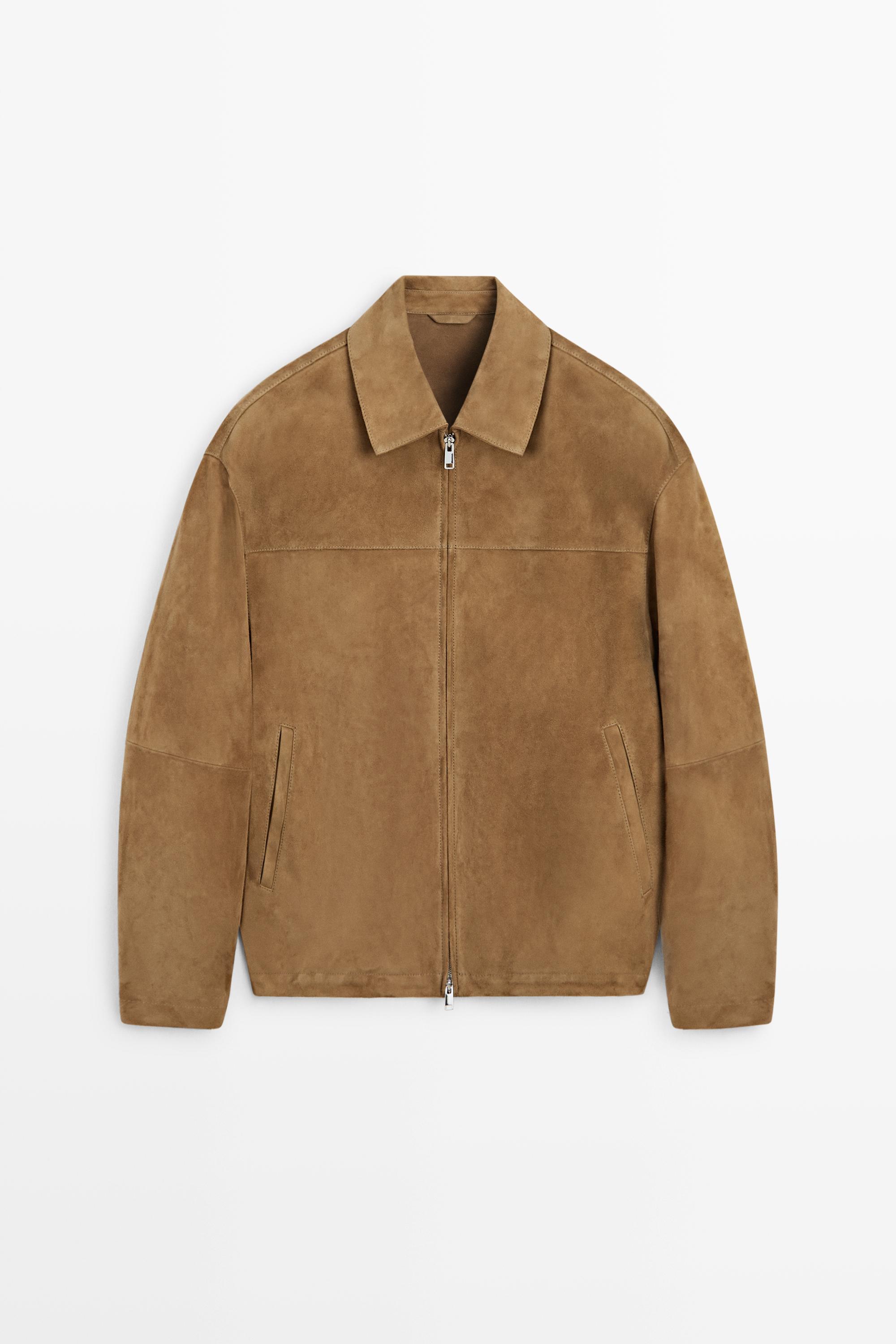 Suede leather jacket Light Beige