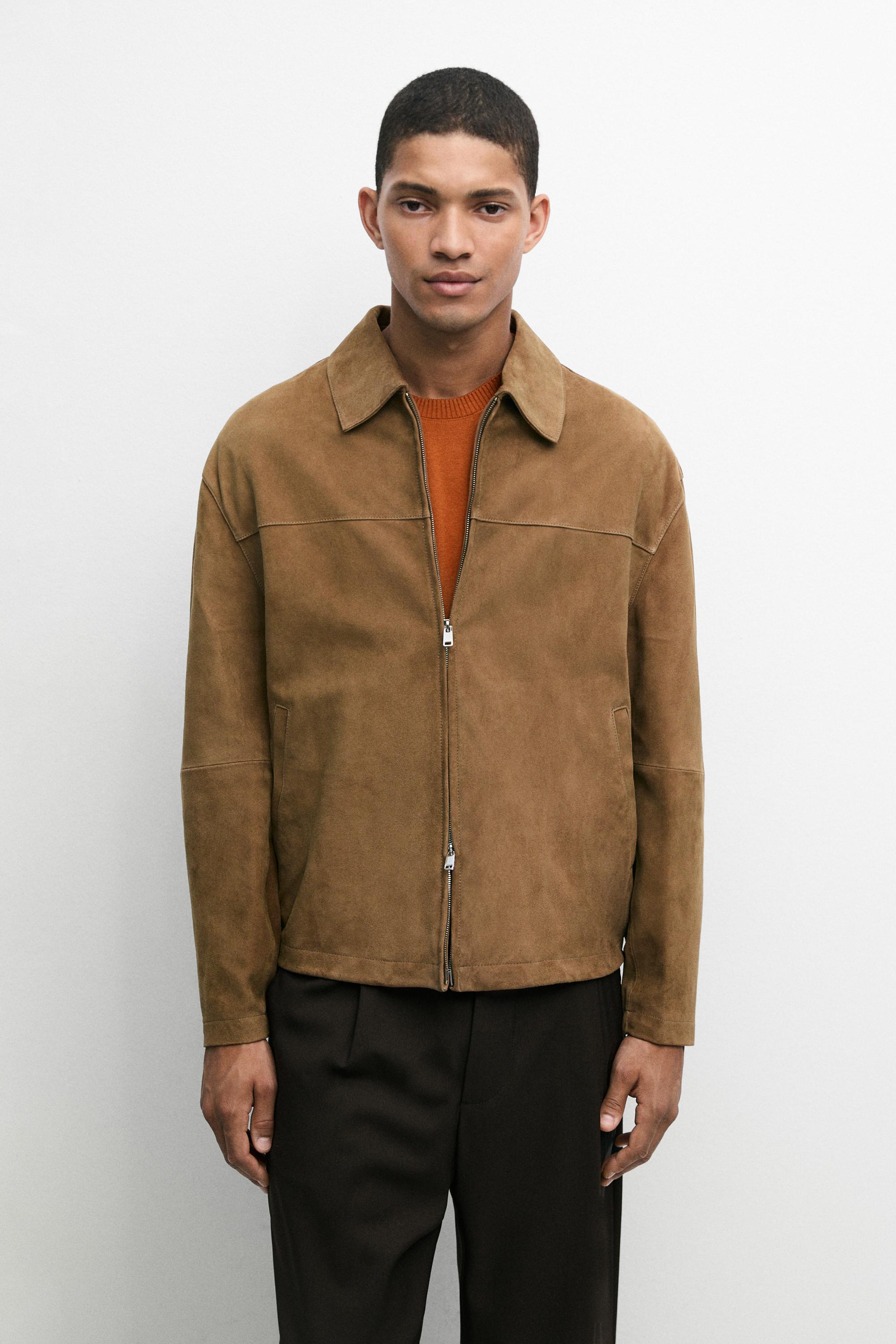 Suede leather jacket Light Beige