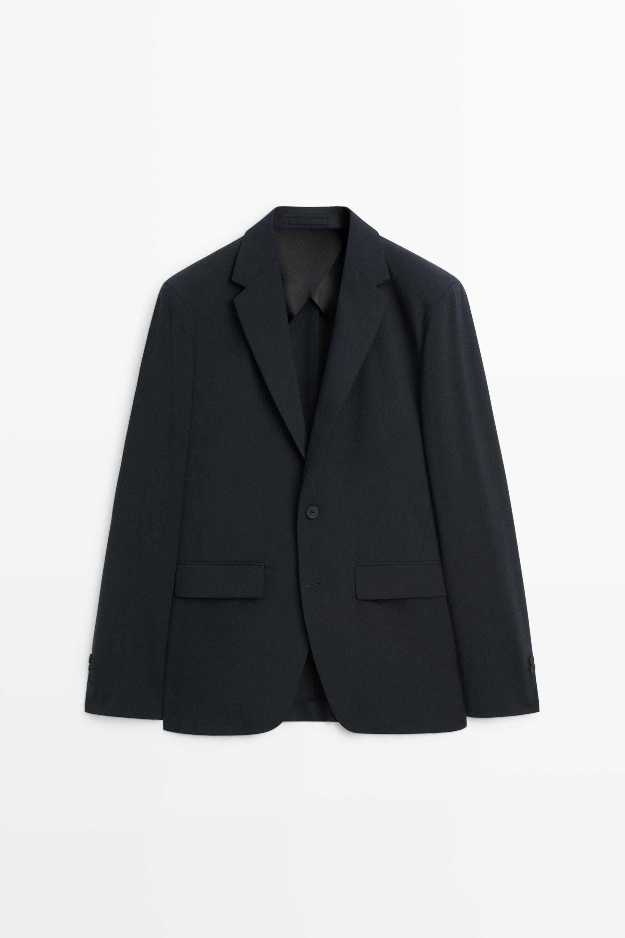 Wool blend suit blazer Navy Blue