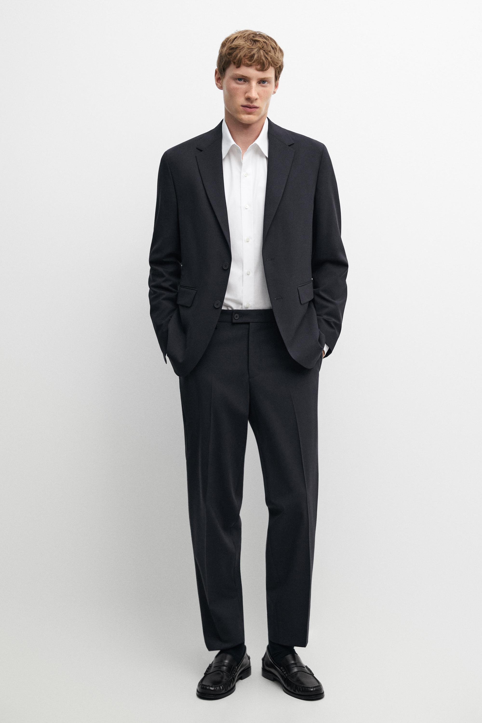 Wool blend suit blazer Navy Blue
