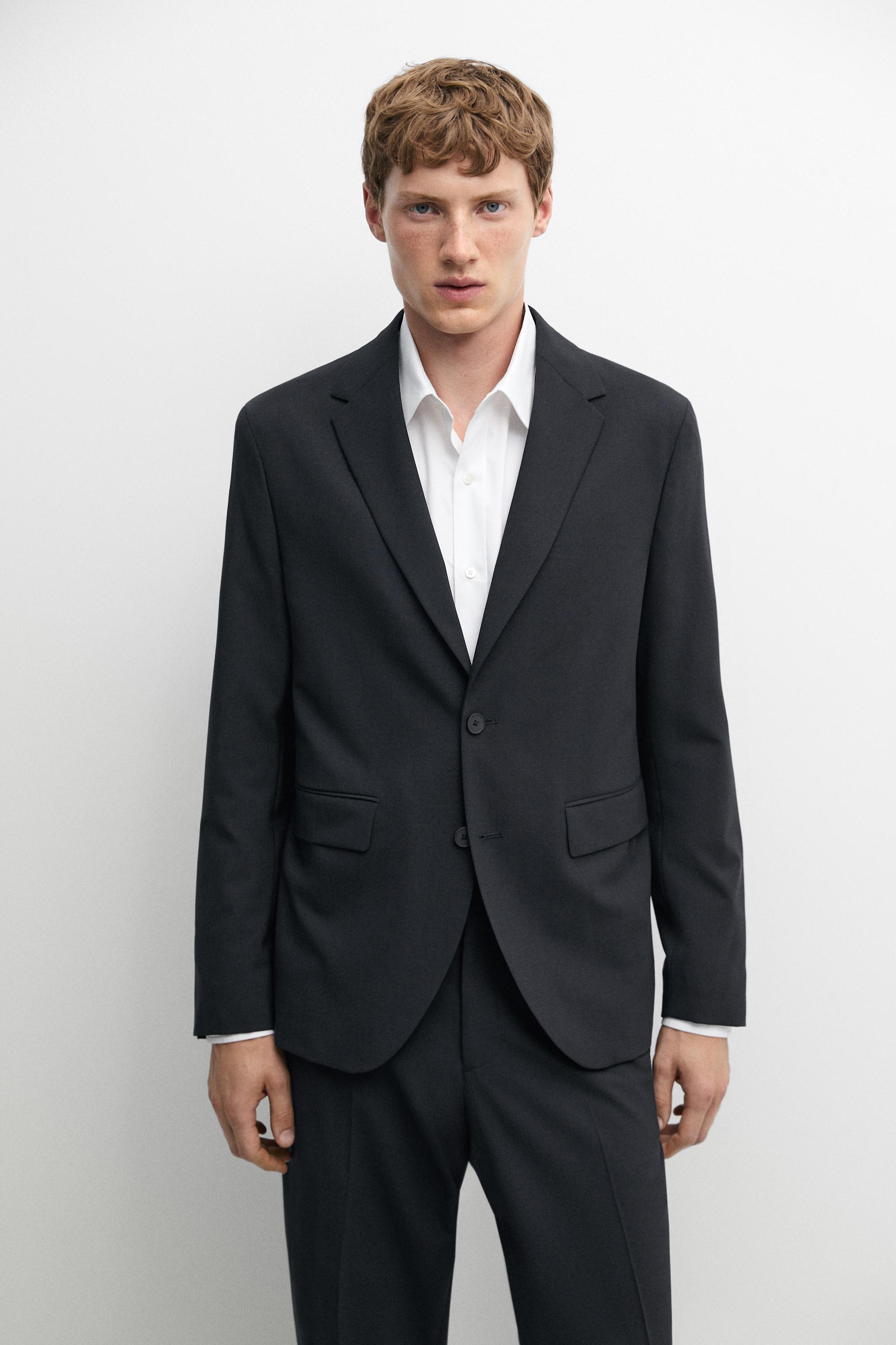 Wool blend suit blazer Navy Blue