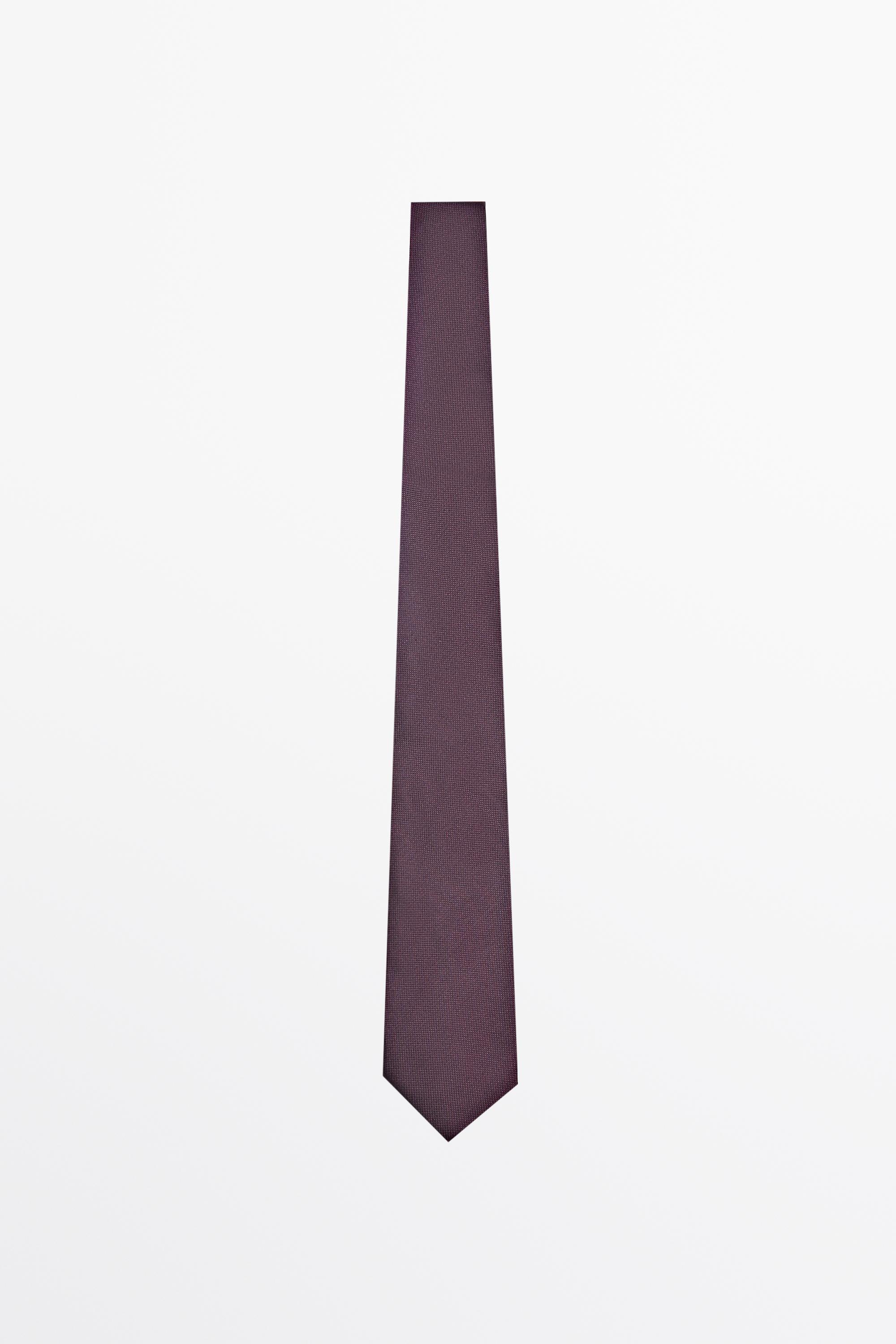 100% silk textured tie Burgundy