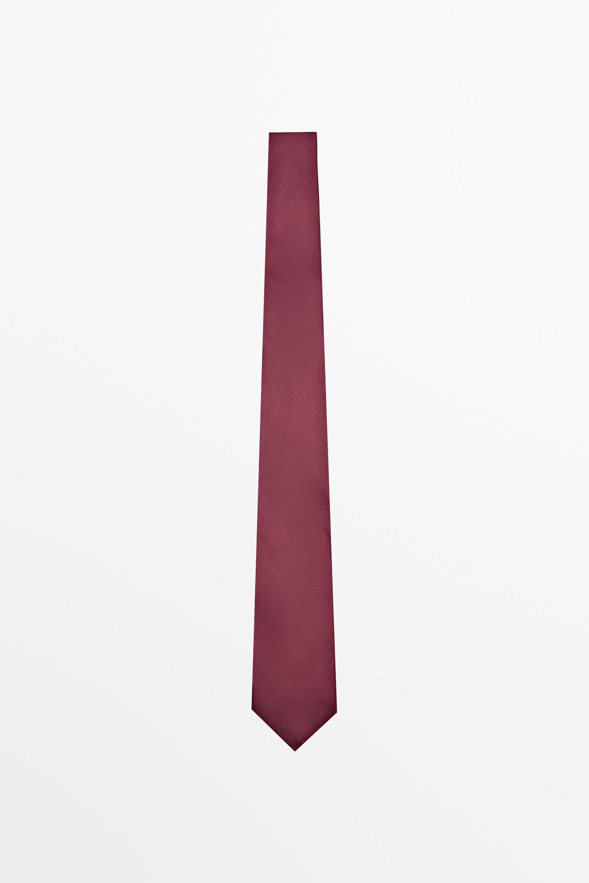 100% silk textured tie Maroon