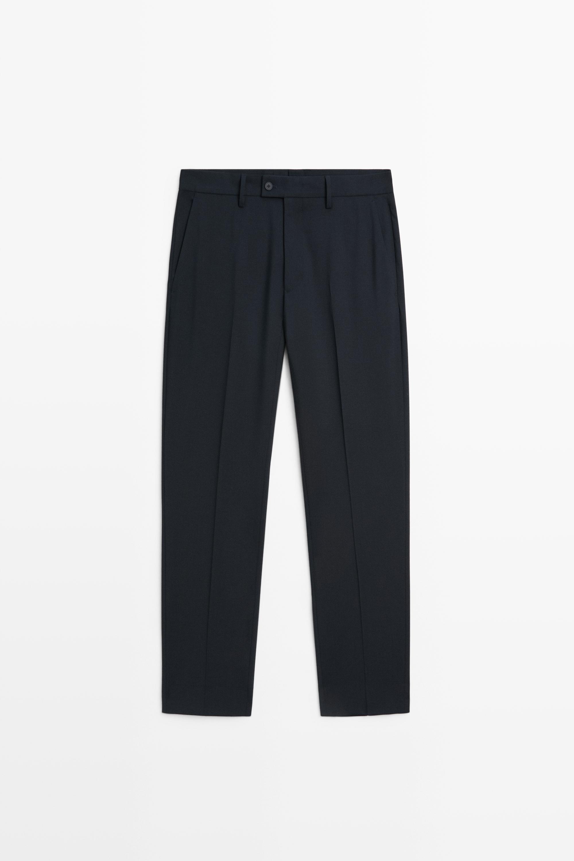 Wool blend suit pants Navy Blue