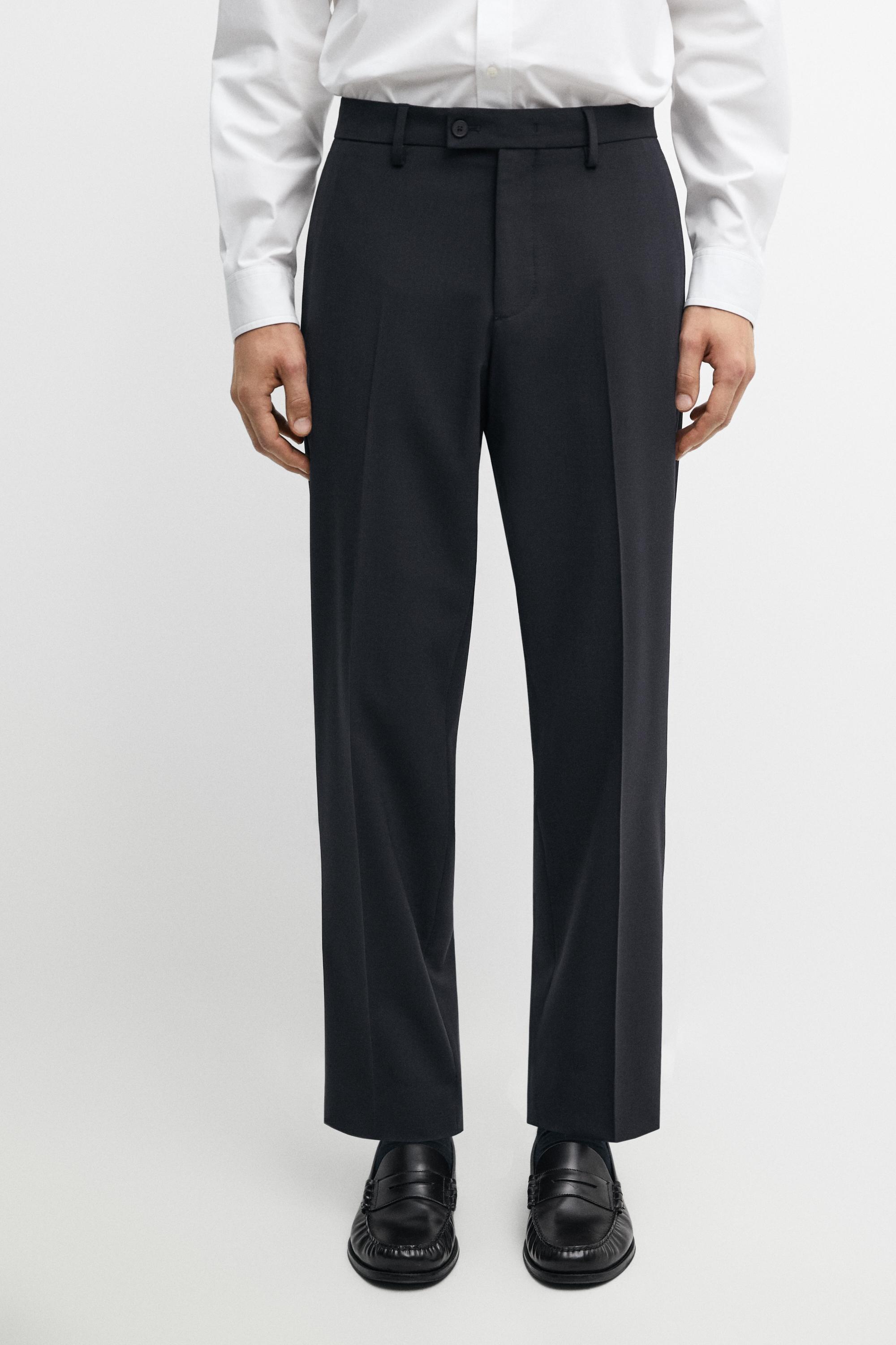 Wool blend suit pants Navy Blue