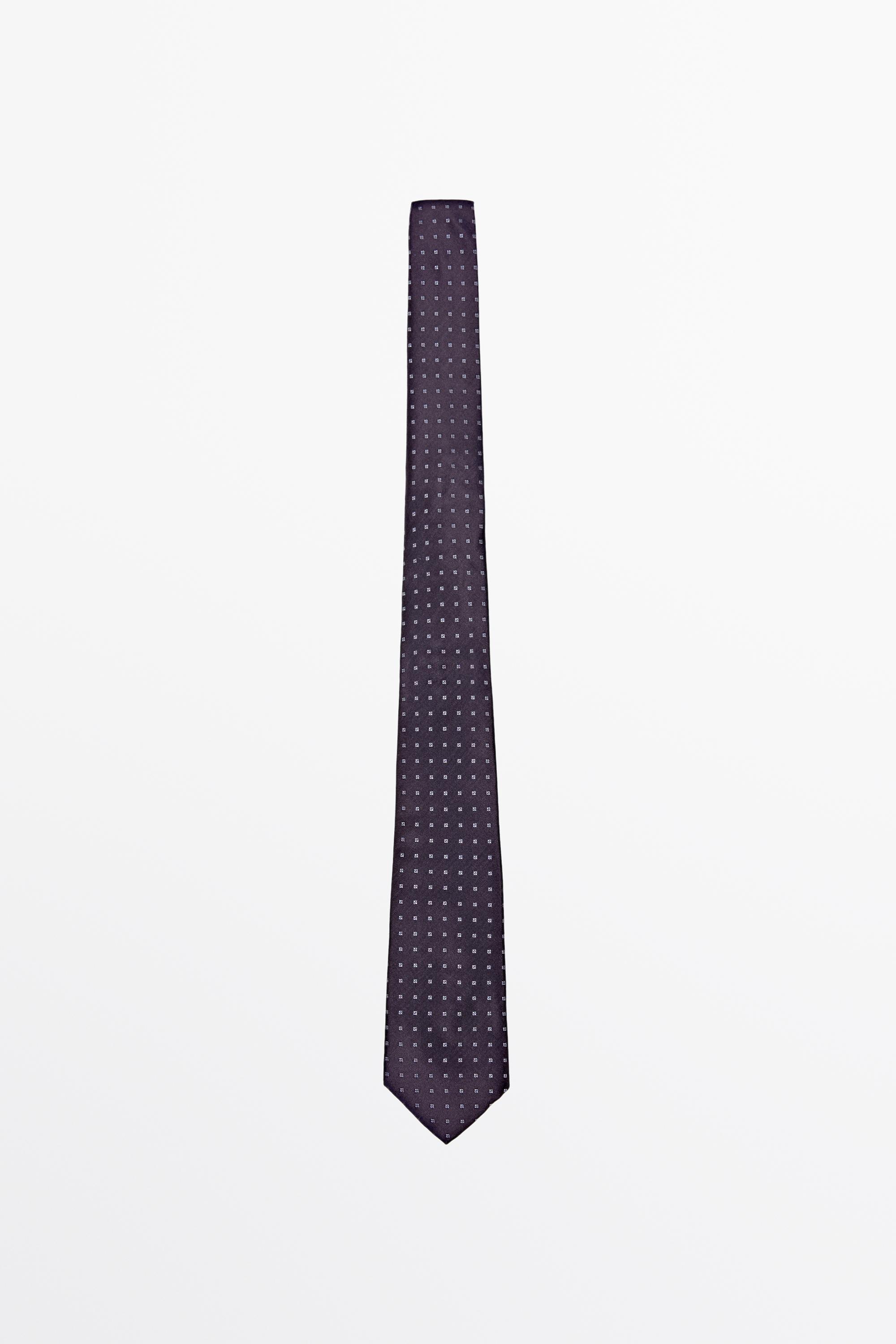 100% silk geometric print tie Burgundy