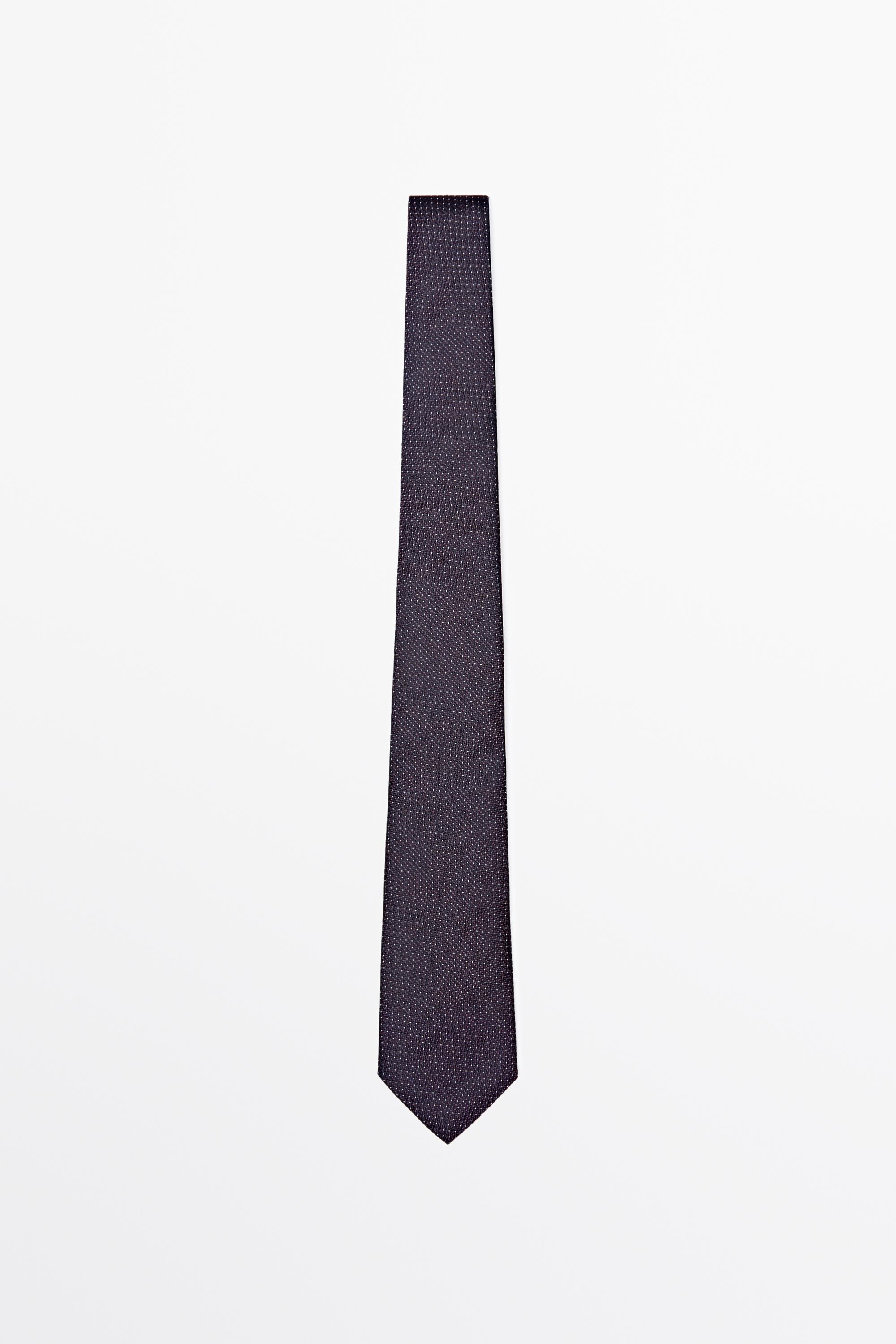 100% silk micro-polka dot tie Burgundy