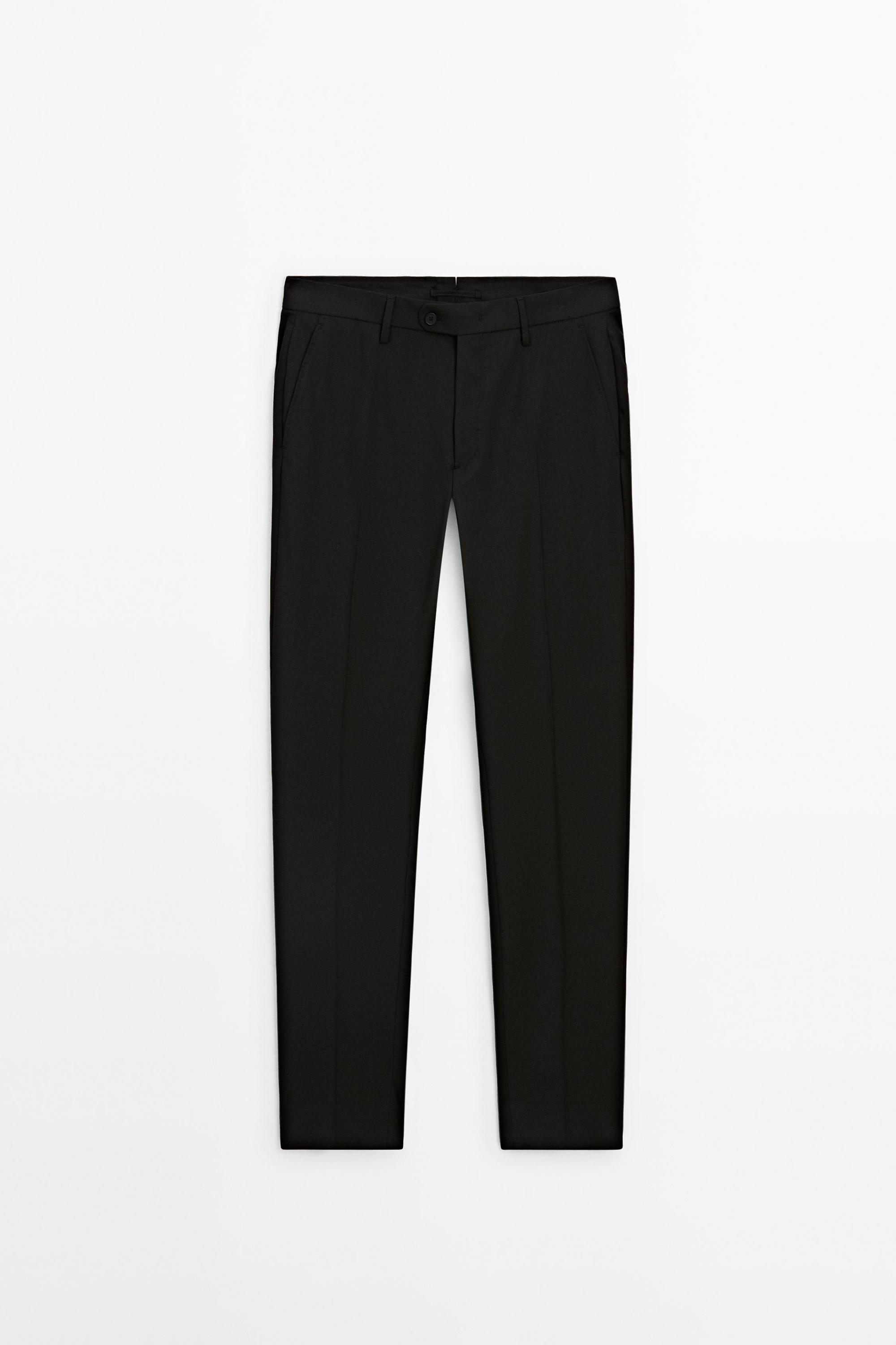 100% wool suit pants Black