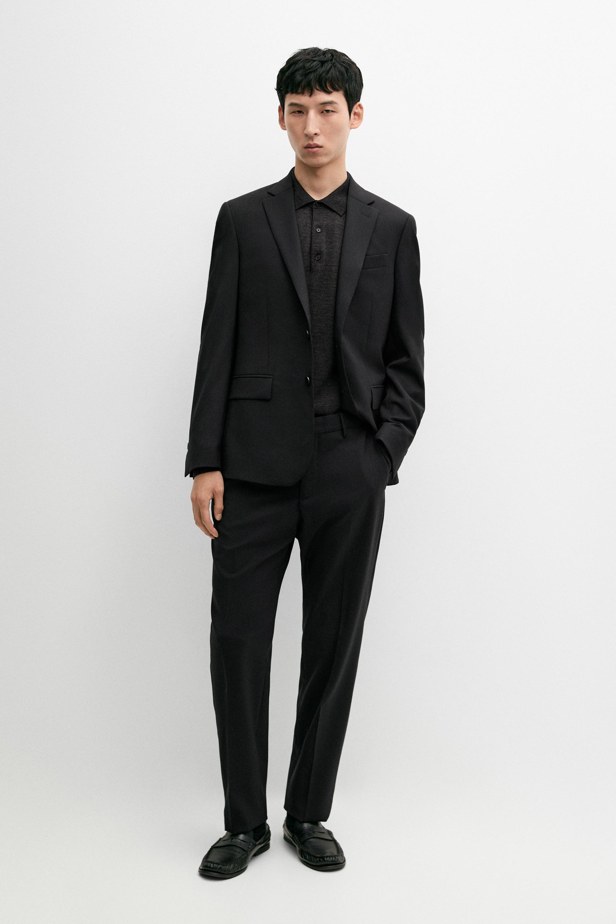 100% wool suit pants Black