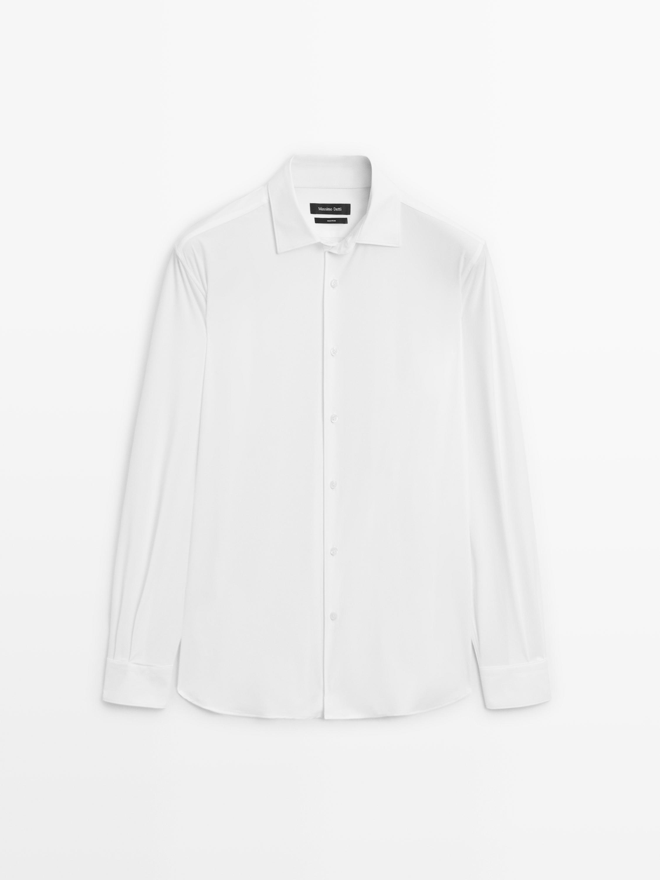 Slim fit stretch shirt White