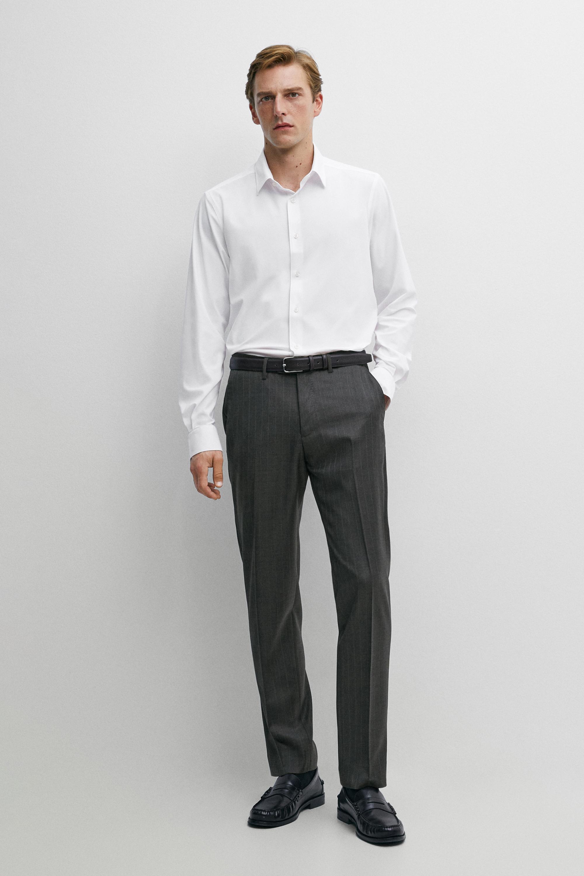 Slim fit stretch shirt White