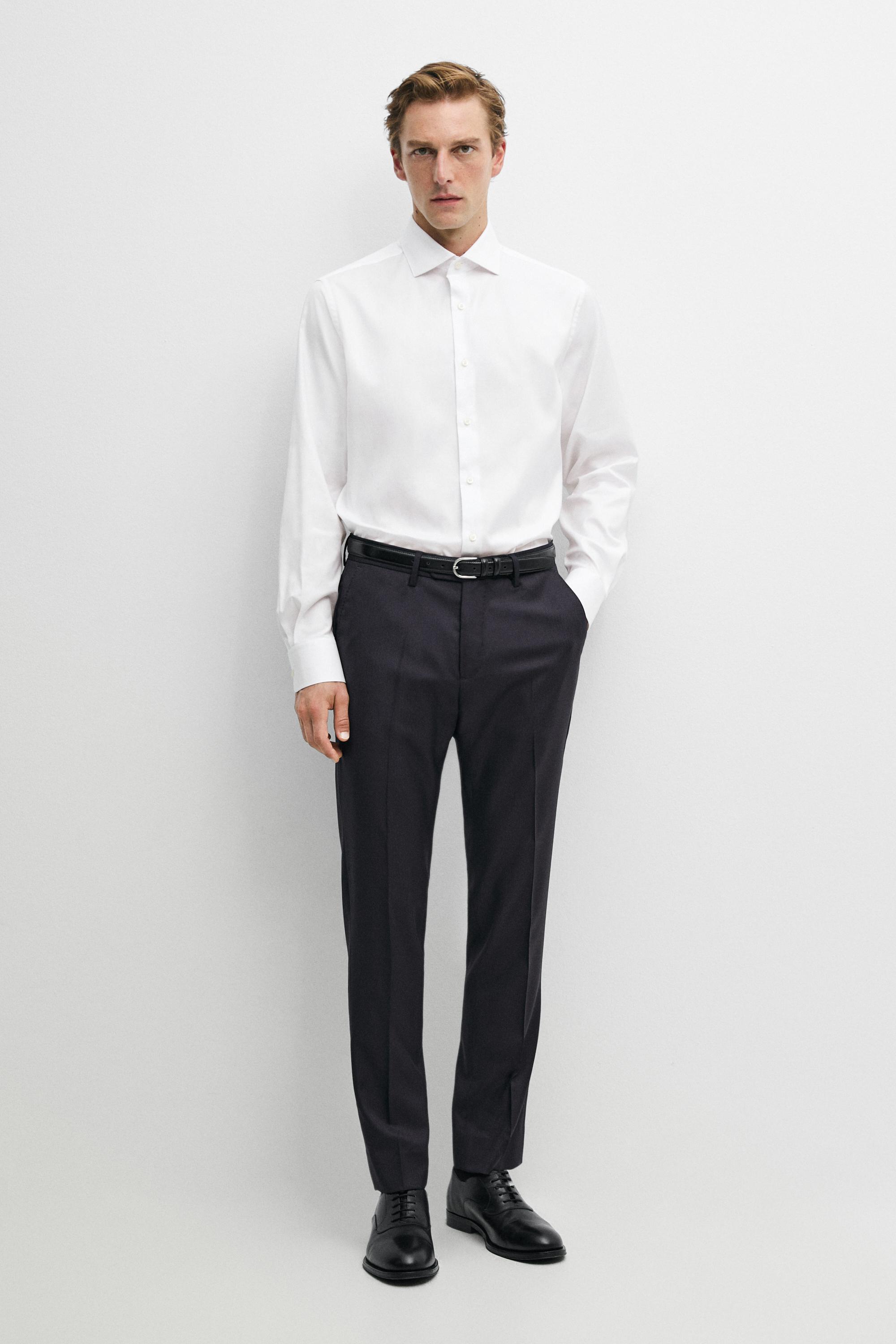 100% cotton regular fit shirt White