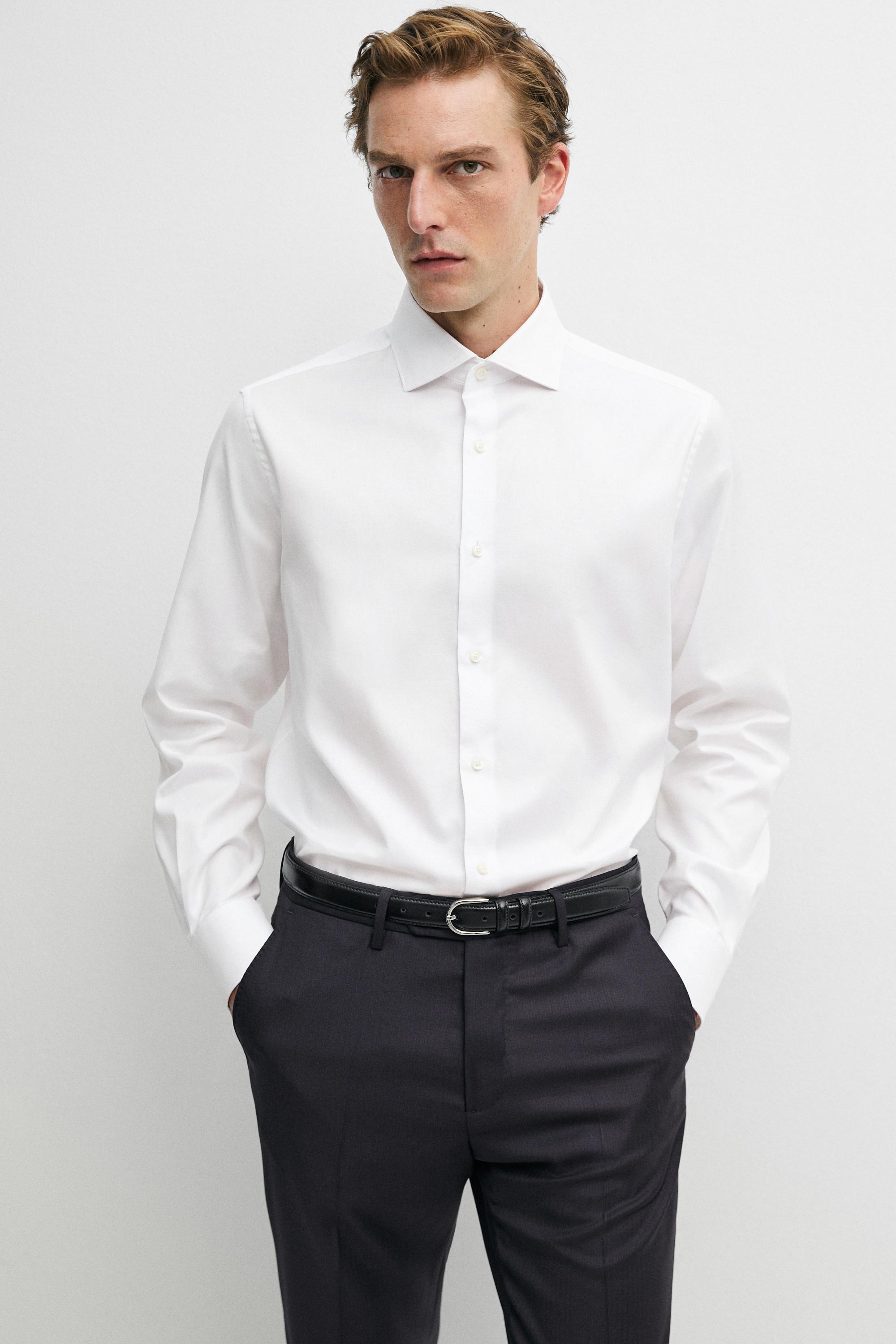 100% cotton regular fit shirt White