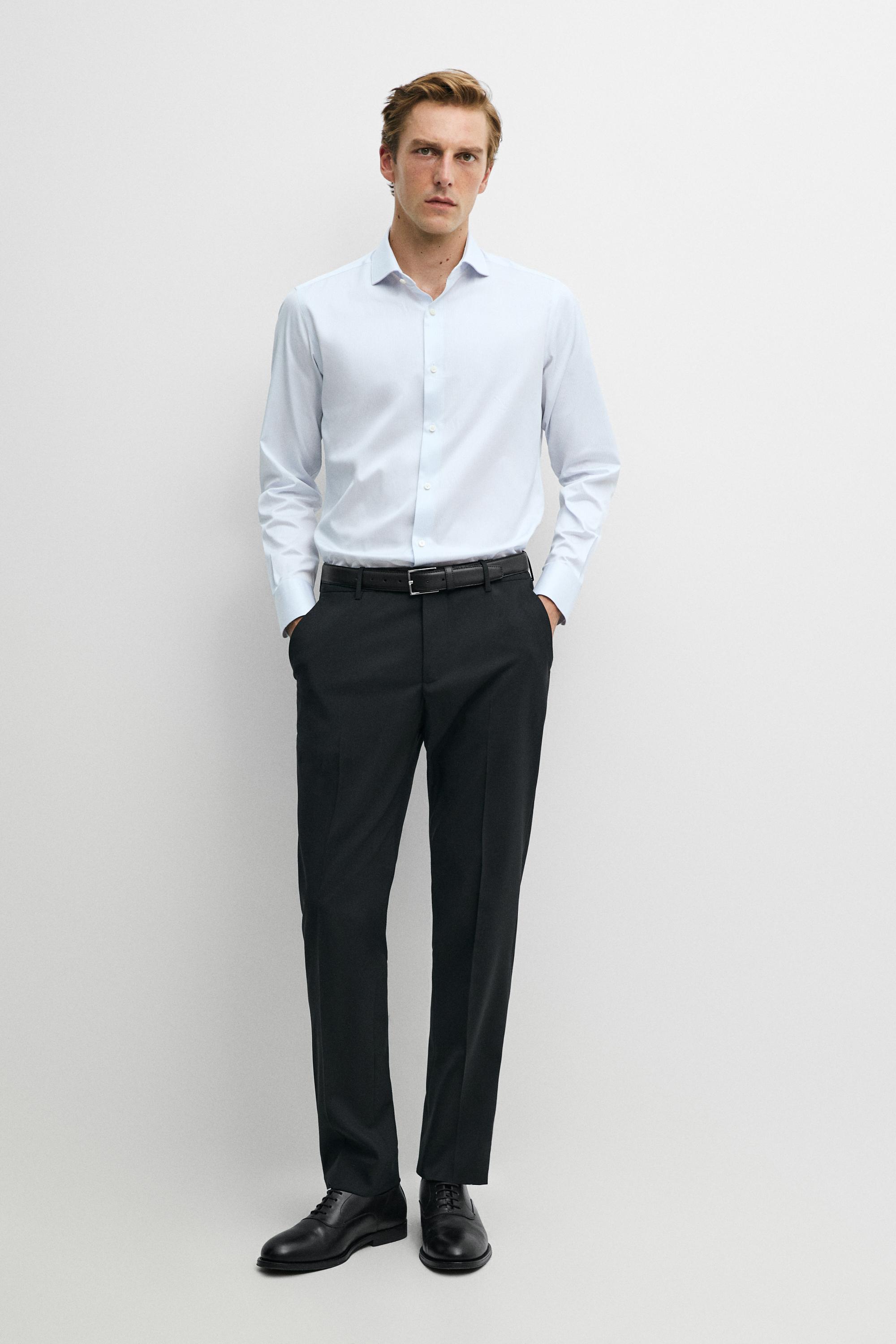 Slim fit 100% cotton shirt Sky Blue