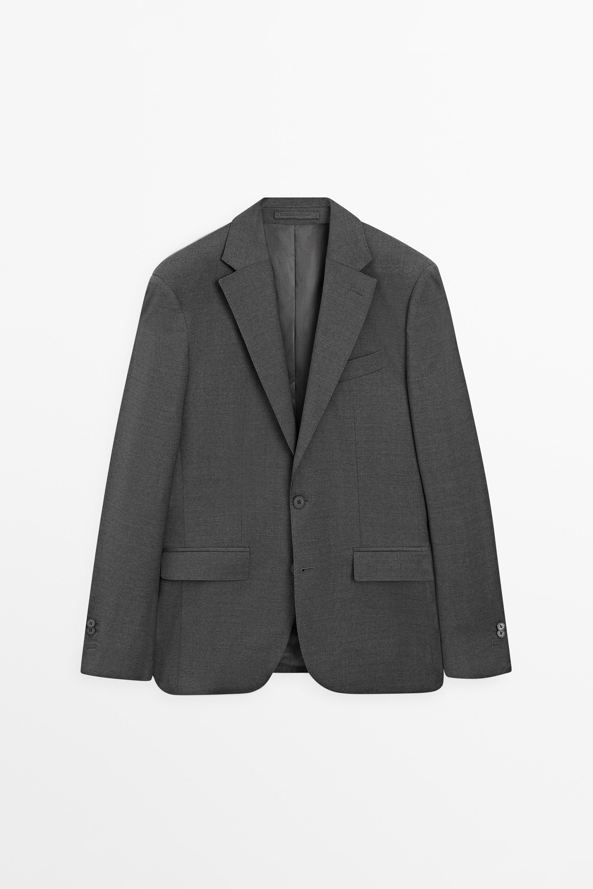 100% cool wool suit blazer Grey