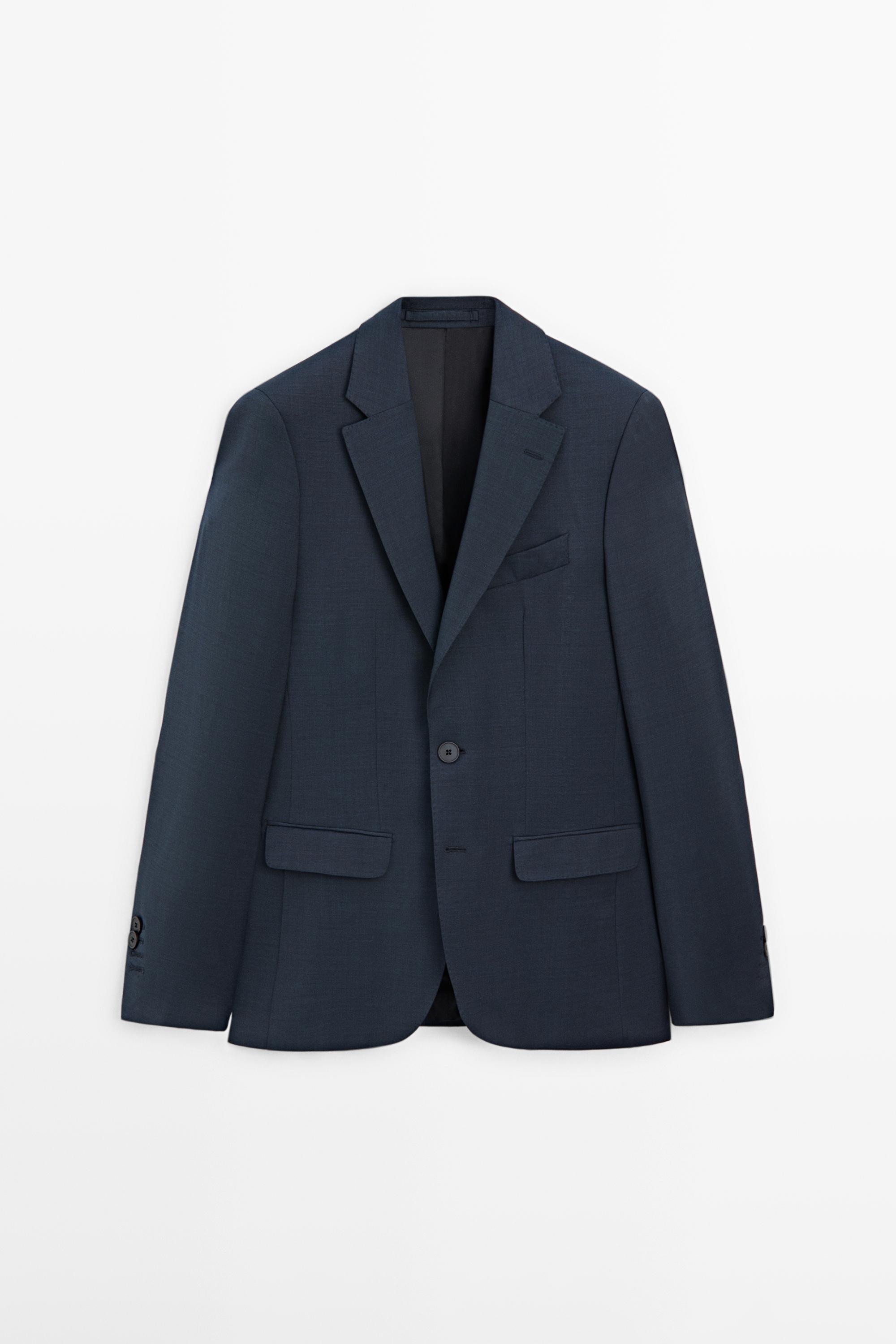 100% cool wool suit blazer Blue