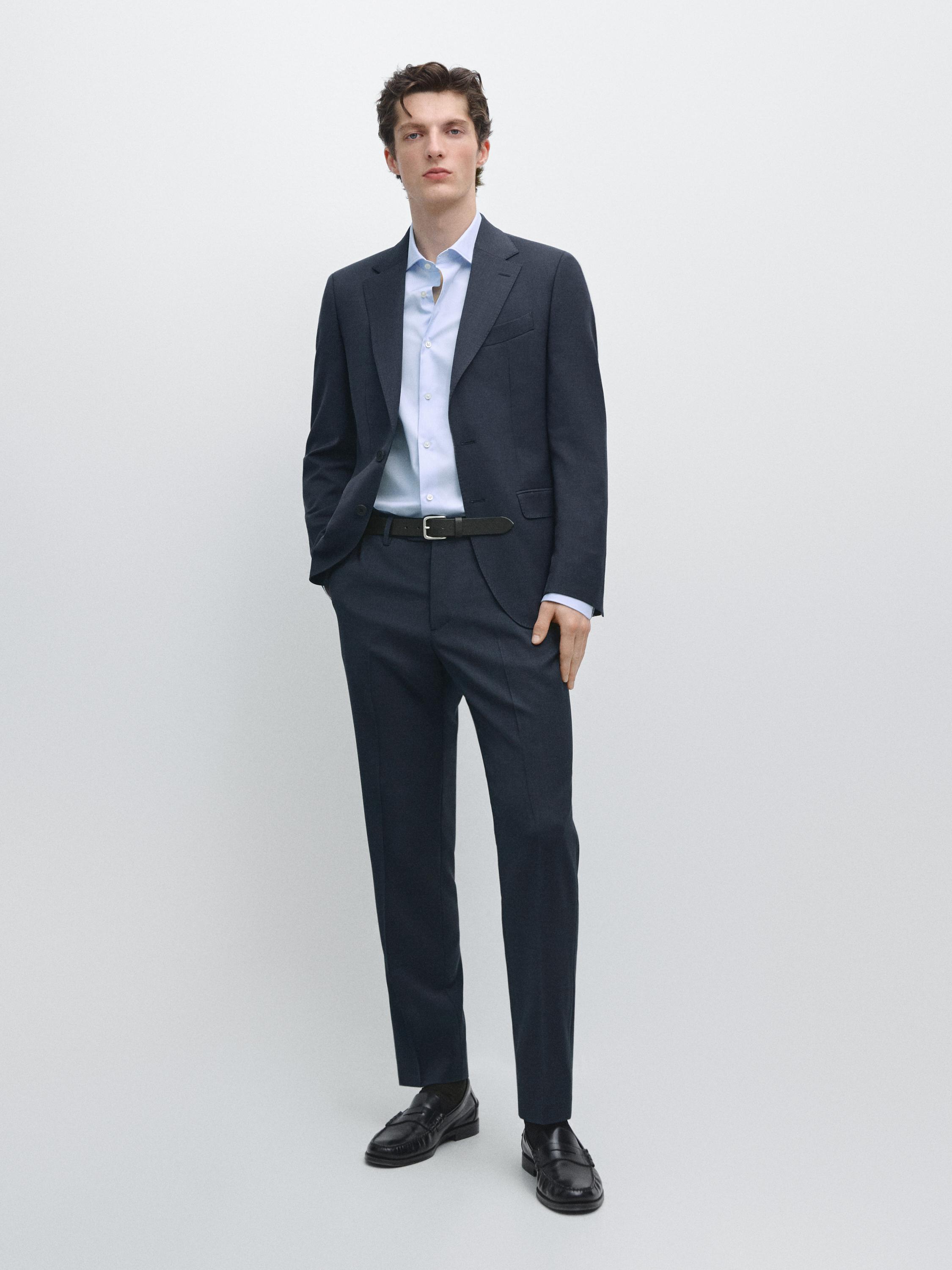 Cold wool suit trousers Blue