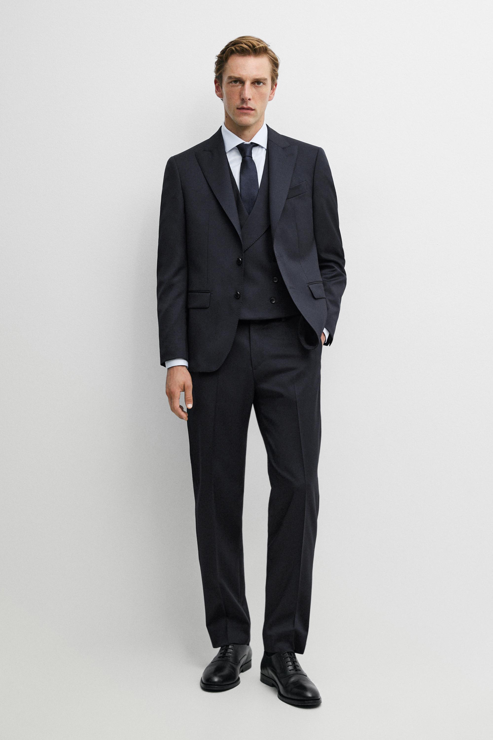 Cold wool suit trousers Navy Blue