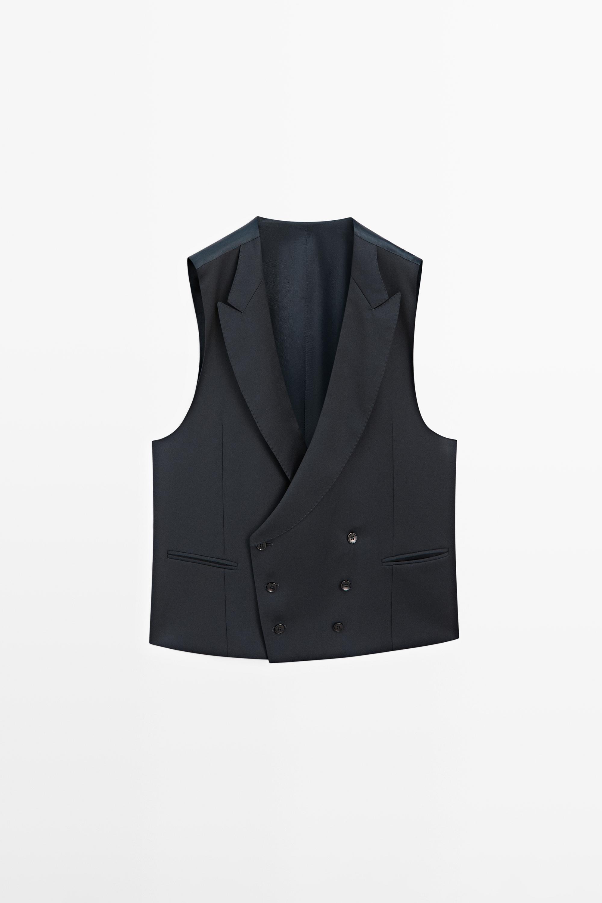 Cool wool suit waistcoat Navy Blue