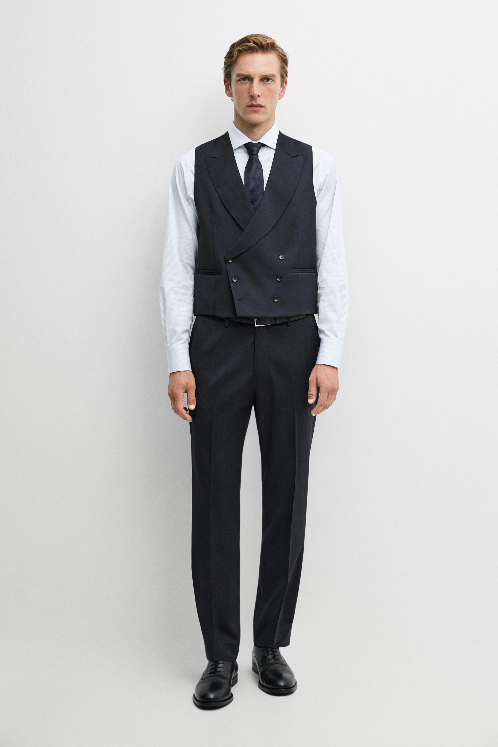 Cool wool suit waistcoat Navy Blue