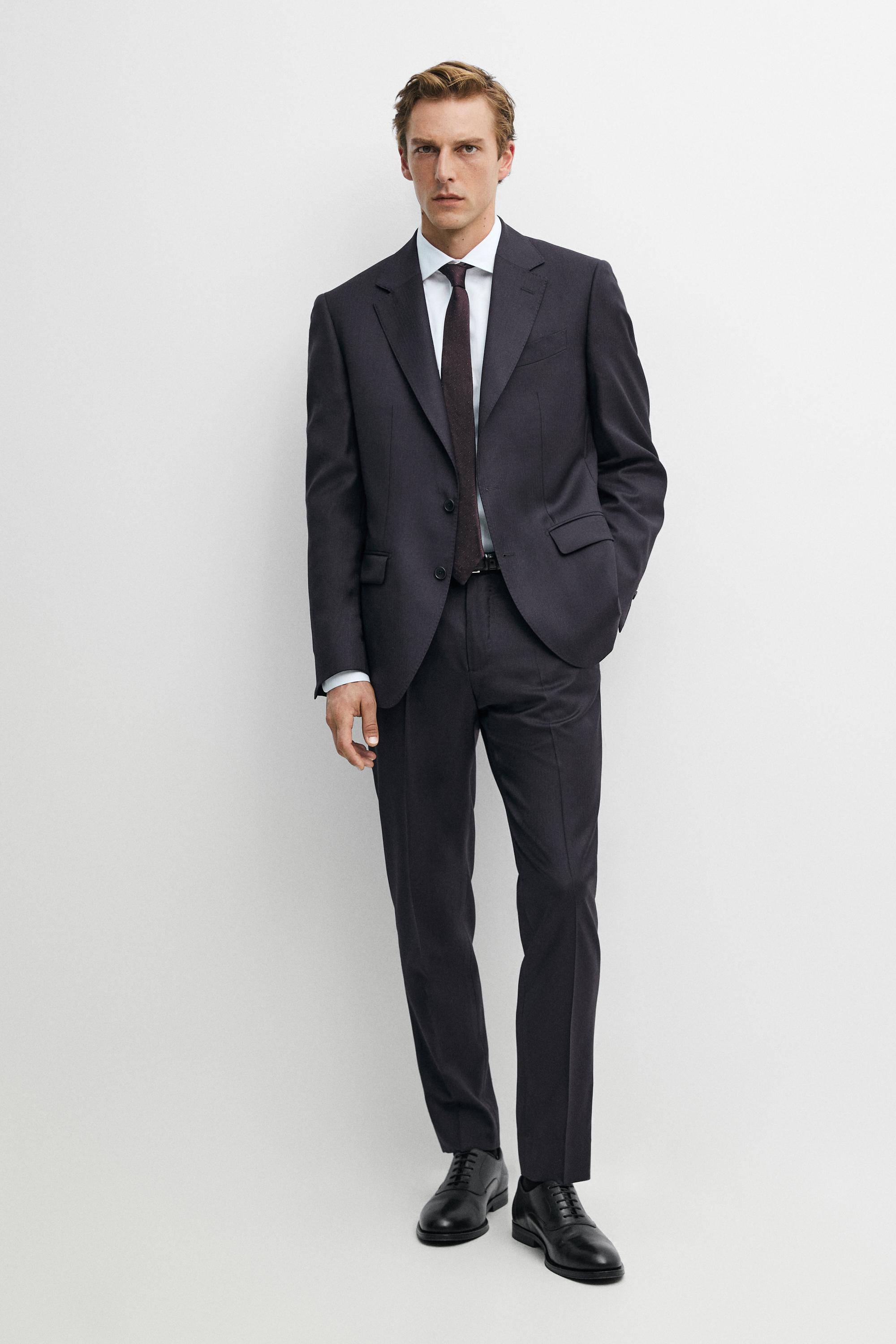 100% cool wool suit blazer Navy Blue