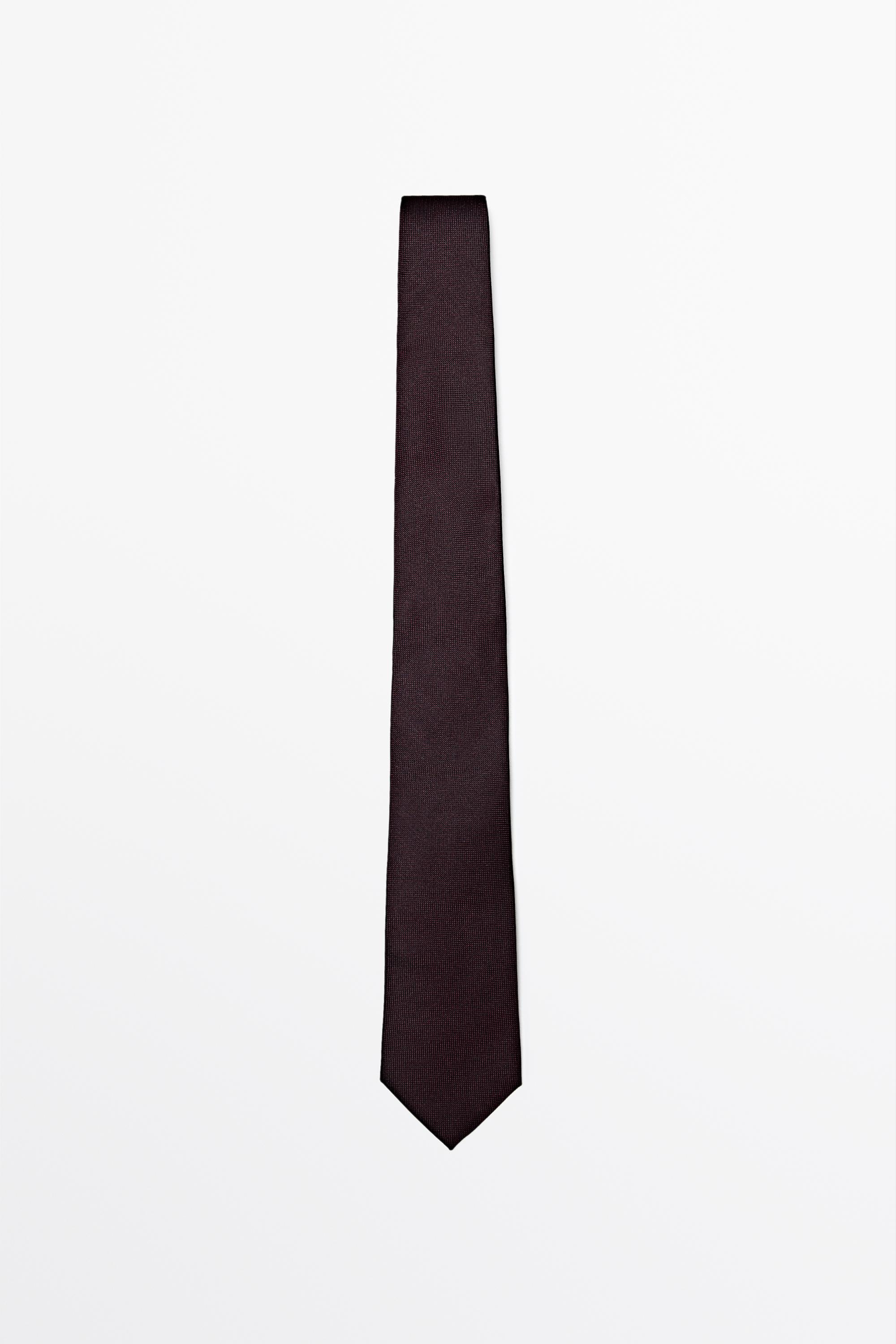 100% silk textured tie Burgundy