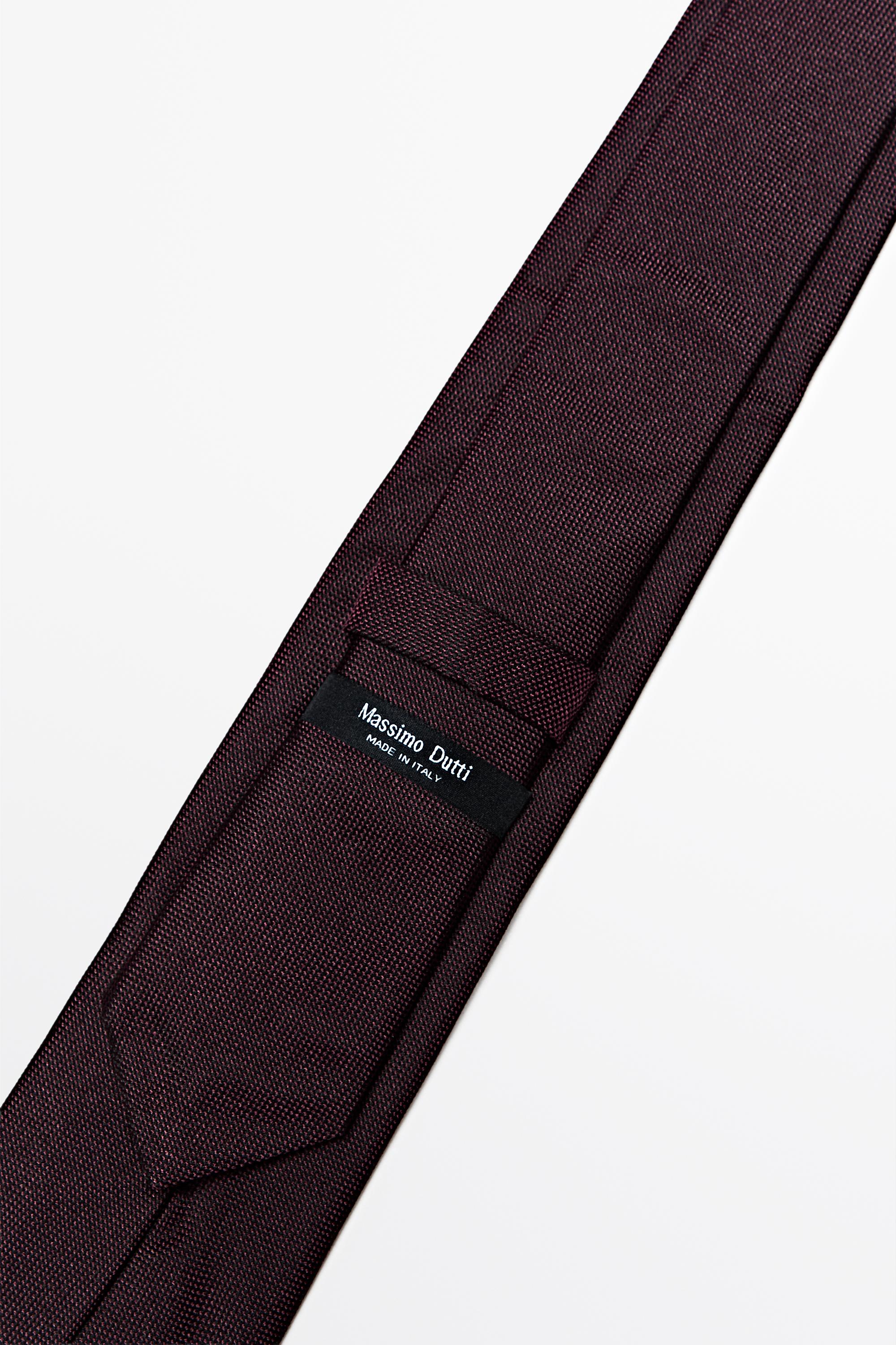 100% silk textured tie Burgundy