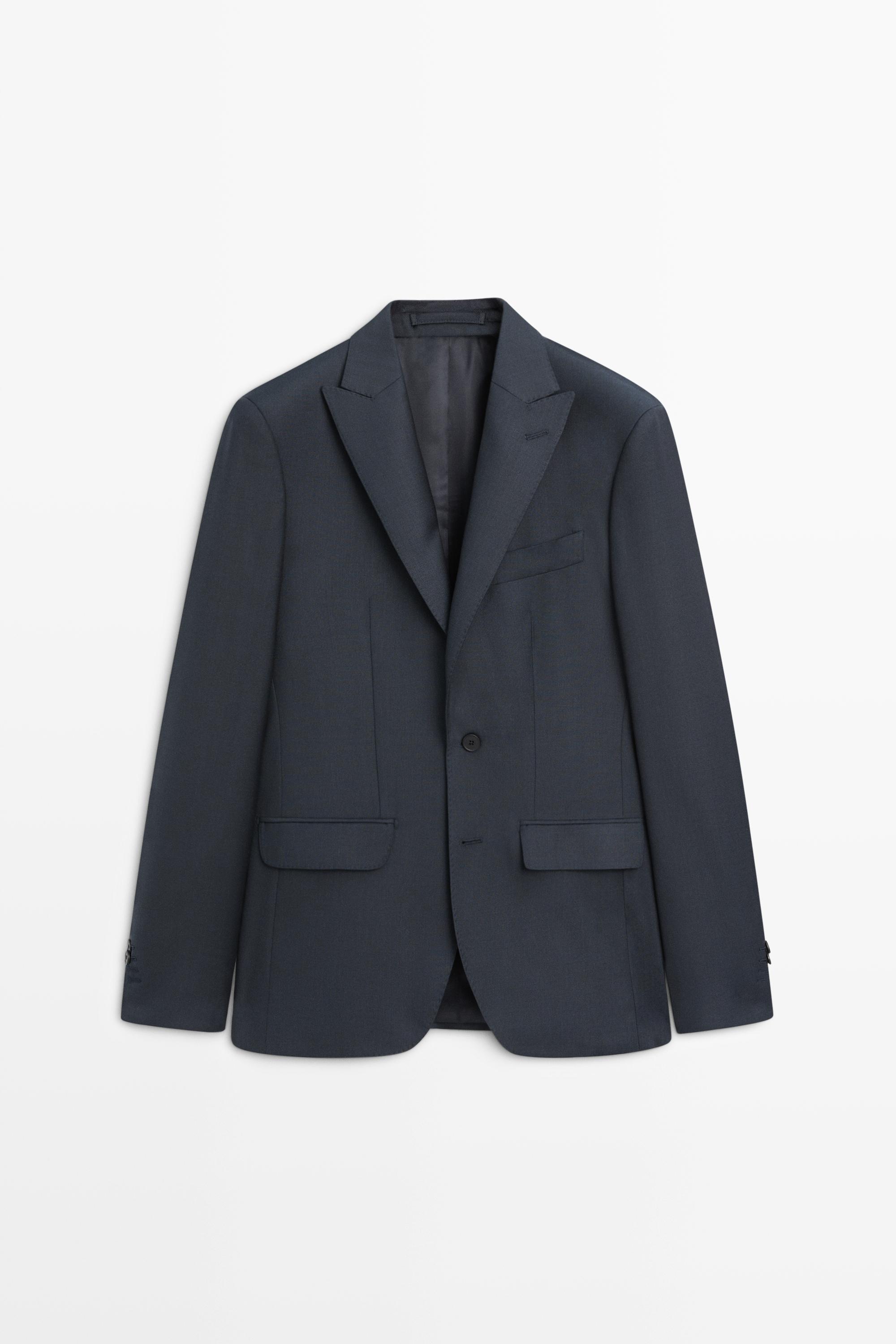 100% wool suit blazer Navy Blue